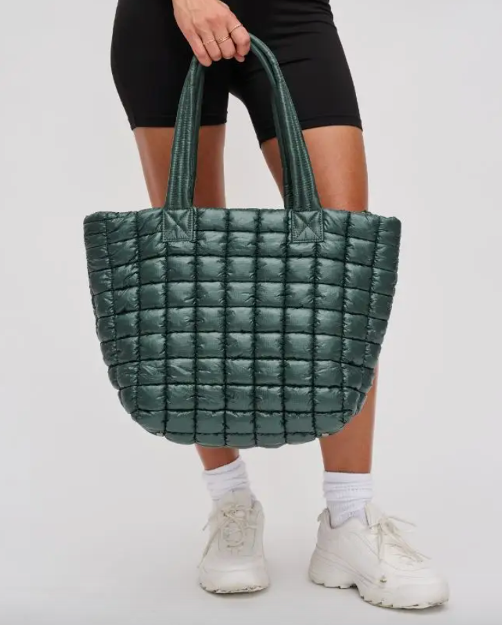 Breakaway Puffer Tote Bag Hunter Green