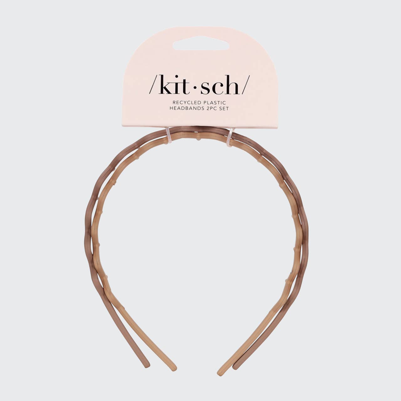 Kitsch - Recycled Plastic Zig Zag Headband 2pc - Neutral