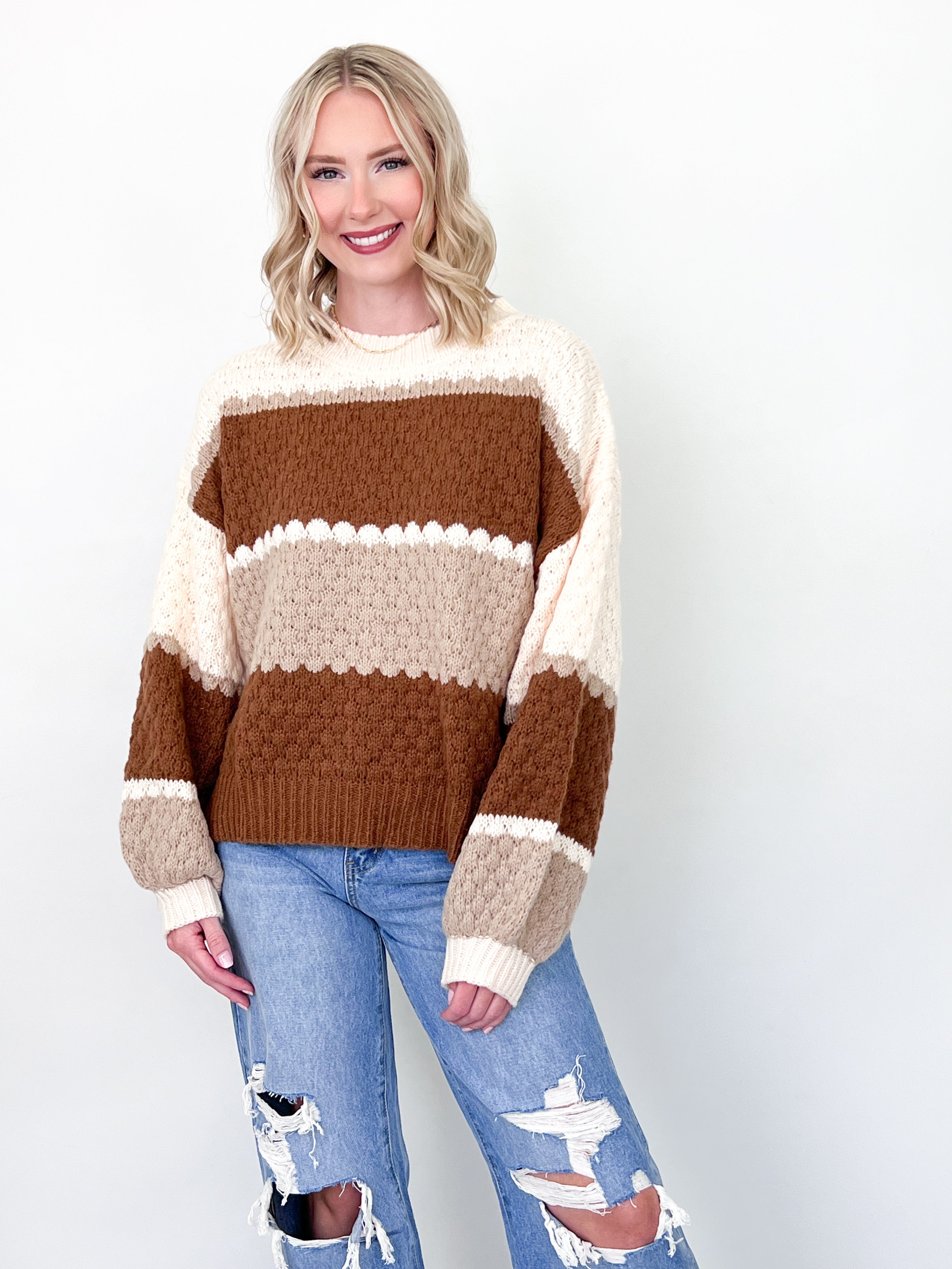 Sheila - Color Block Knit Sweater