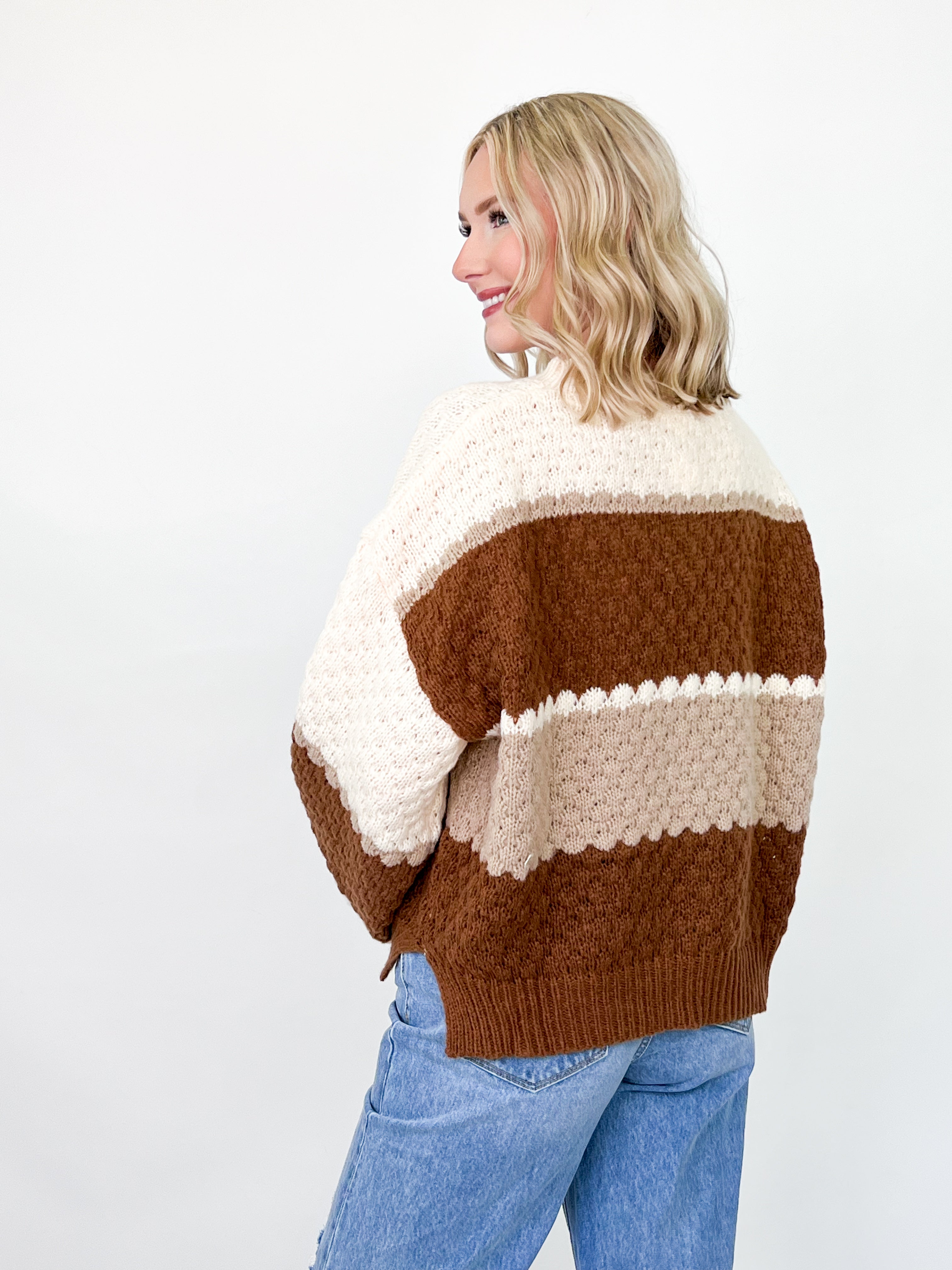 Sheila - Color Block Knit Sweater