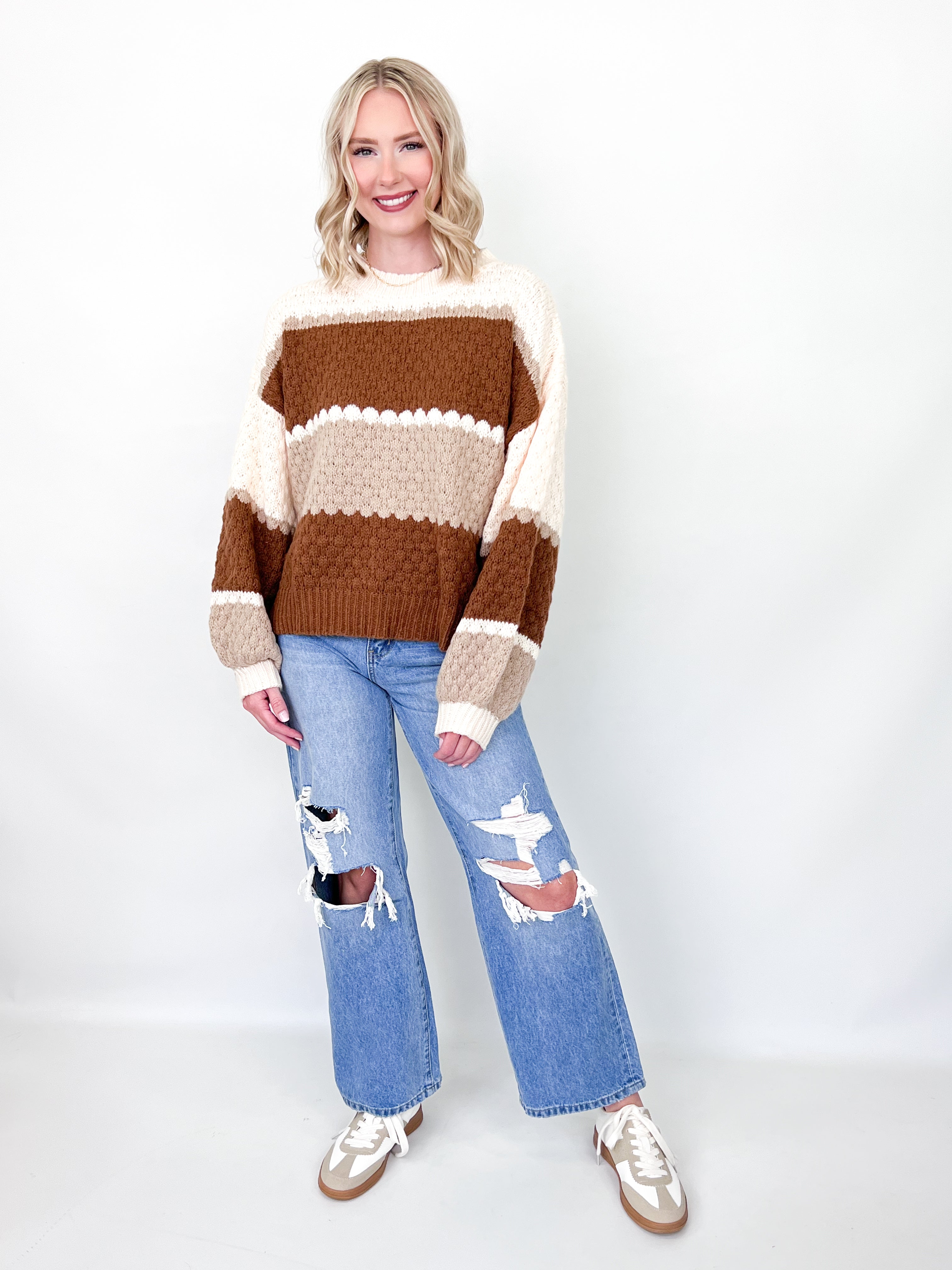 Sheila - Color Block Knit Sweater