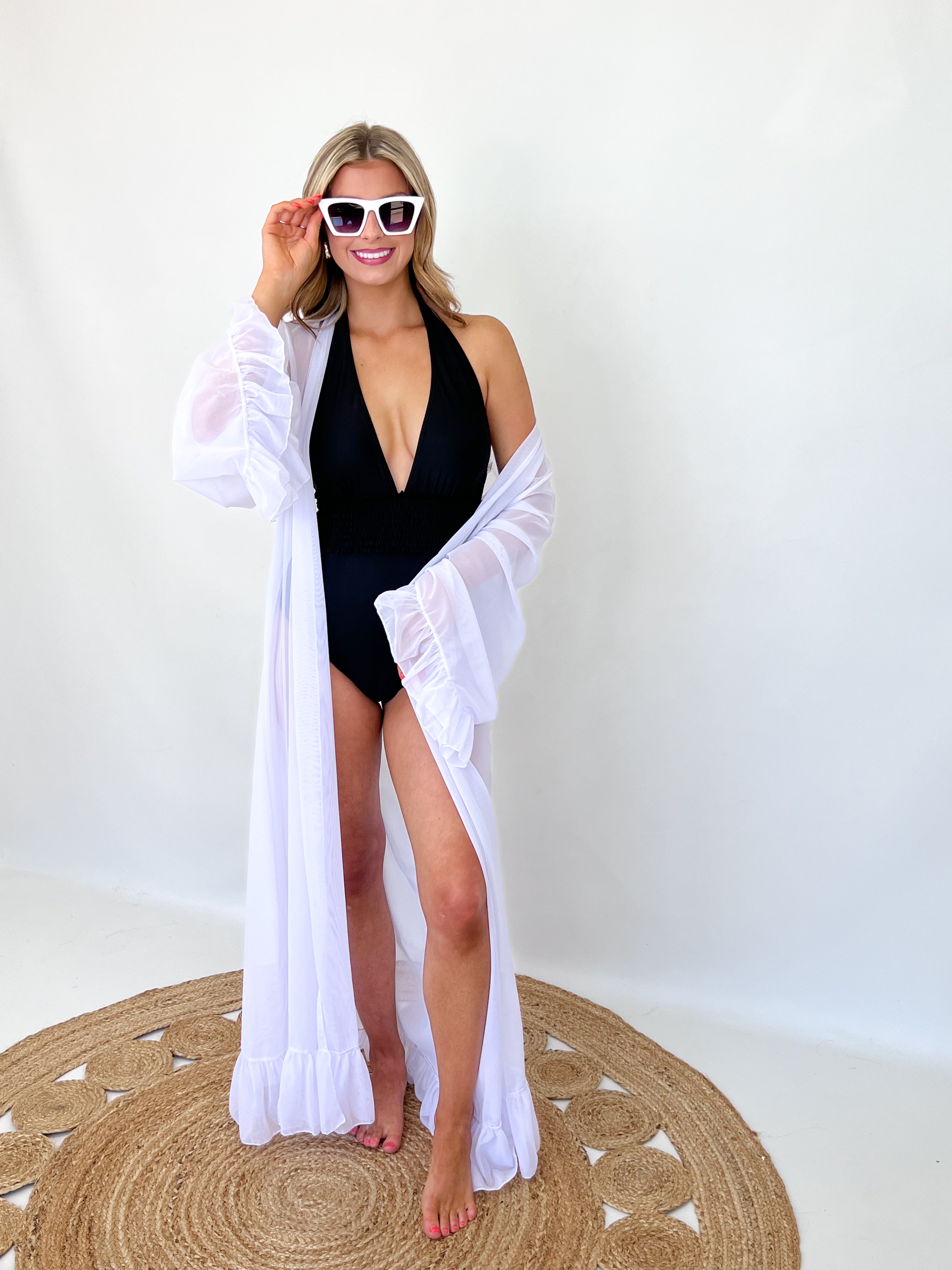 Gianna - Mesh Swimsuit Cover Up (White)