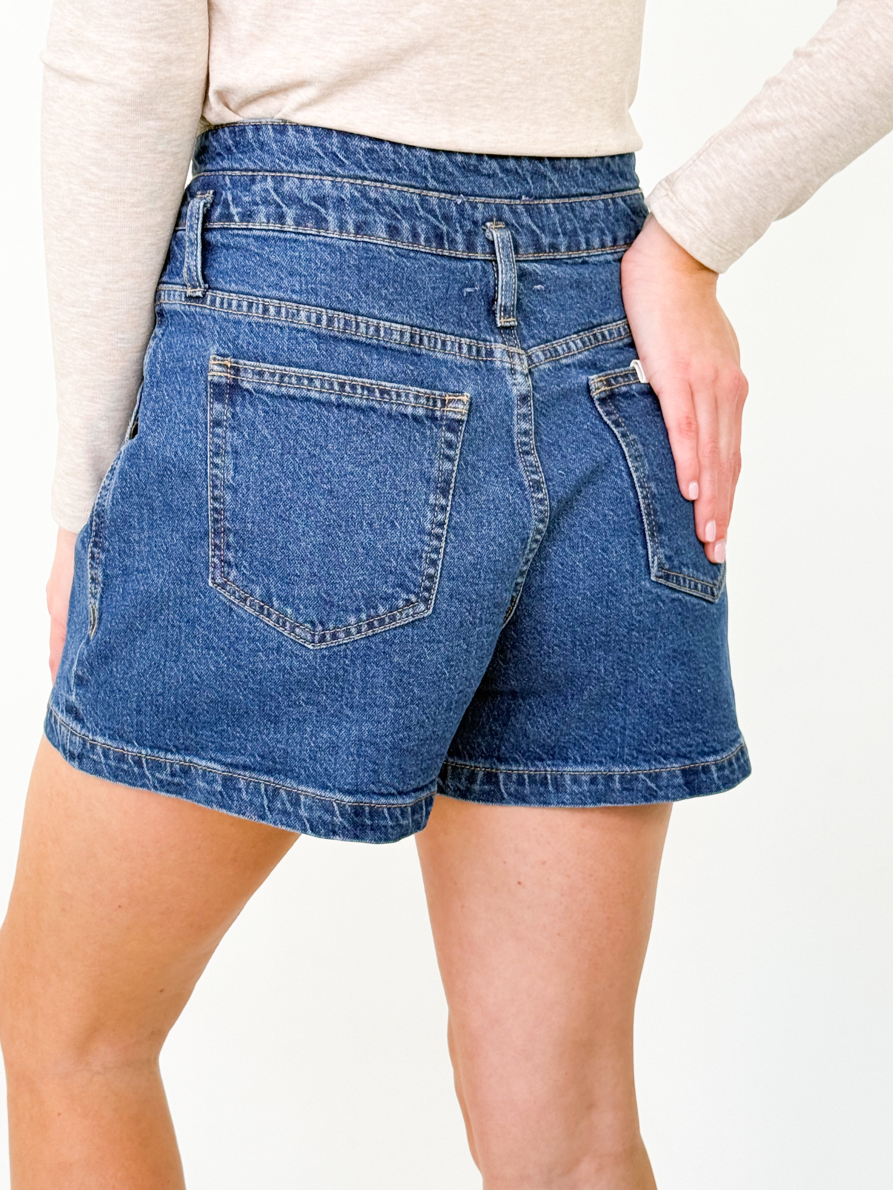 Kori - Double Button Denim Shorts