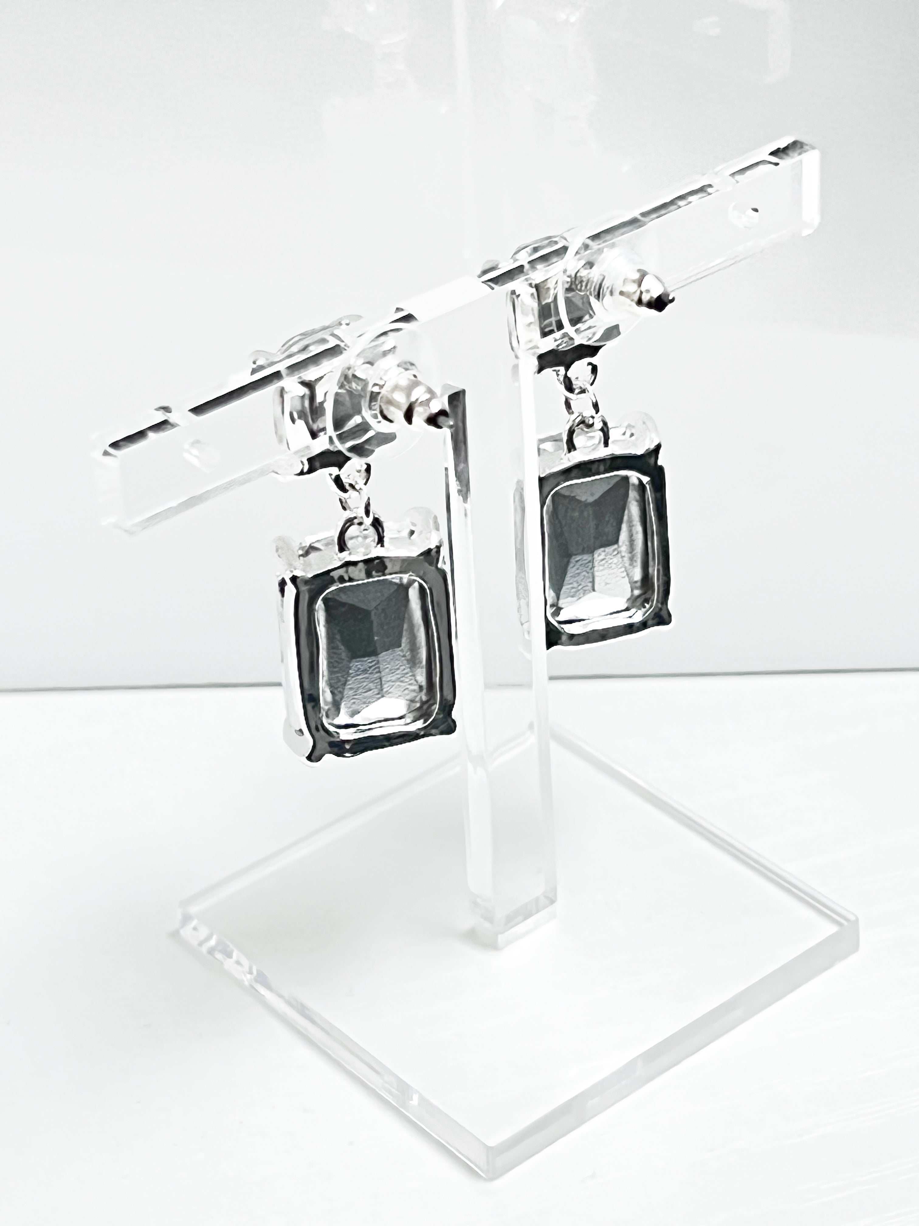 Shirley - Rhinestone Statement Earrings (Clear)