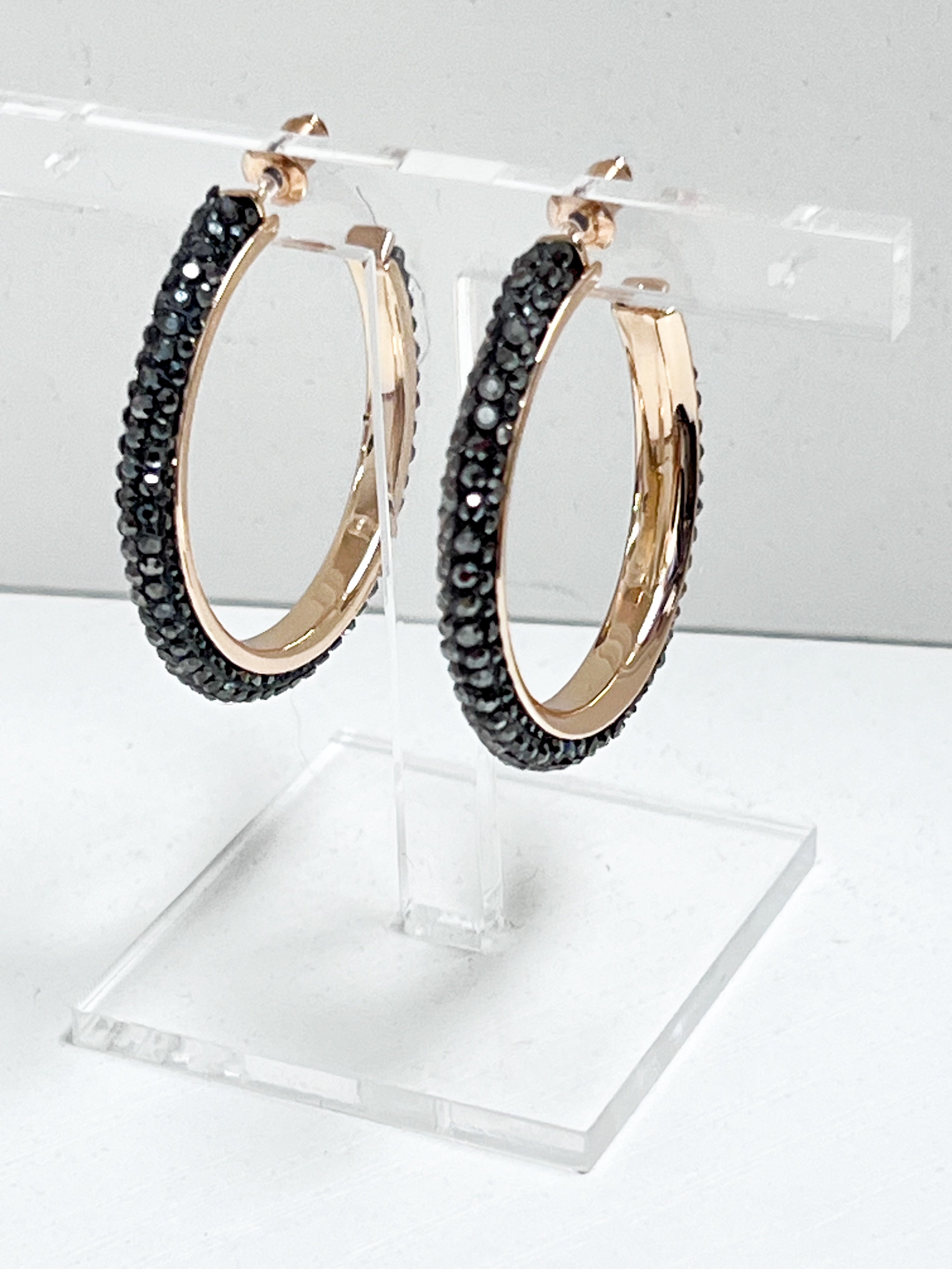 Estelle - Rhinestone Hoop Earrings