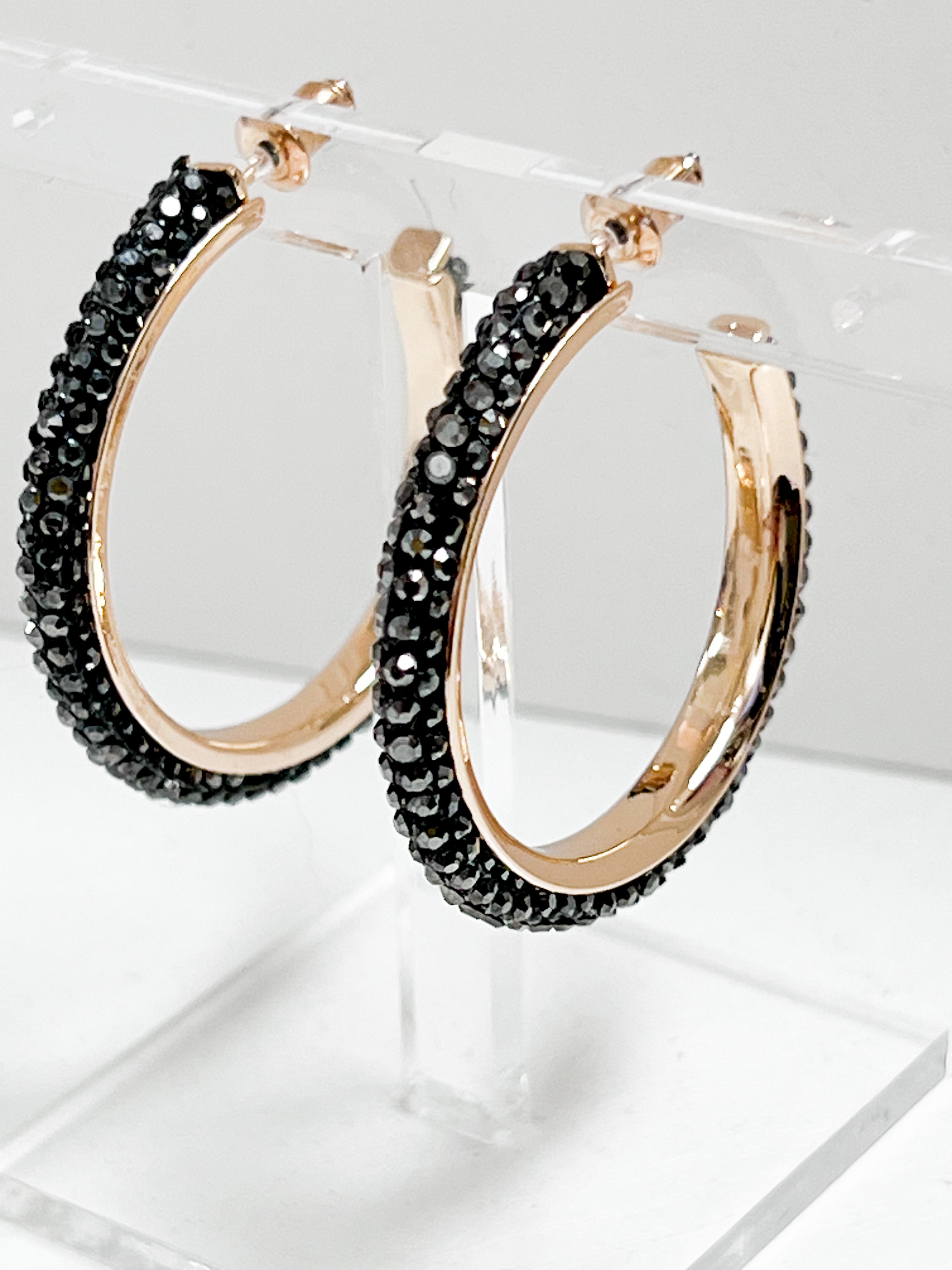 Estelle - Rhinestone Hoop Earrings