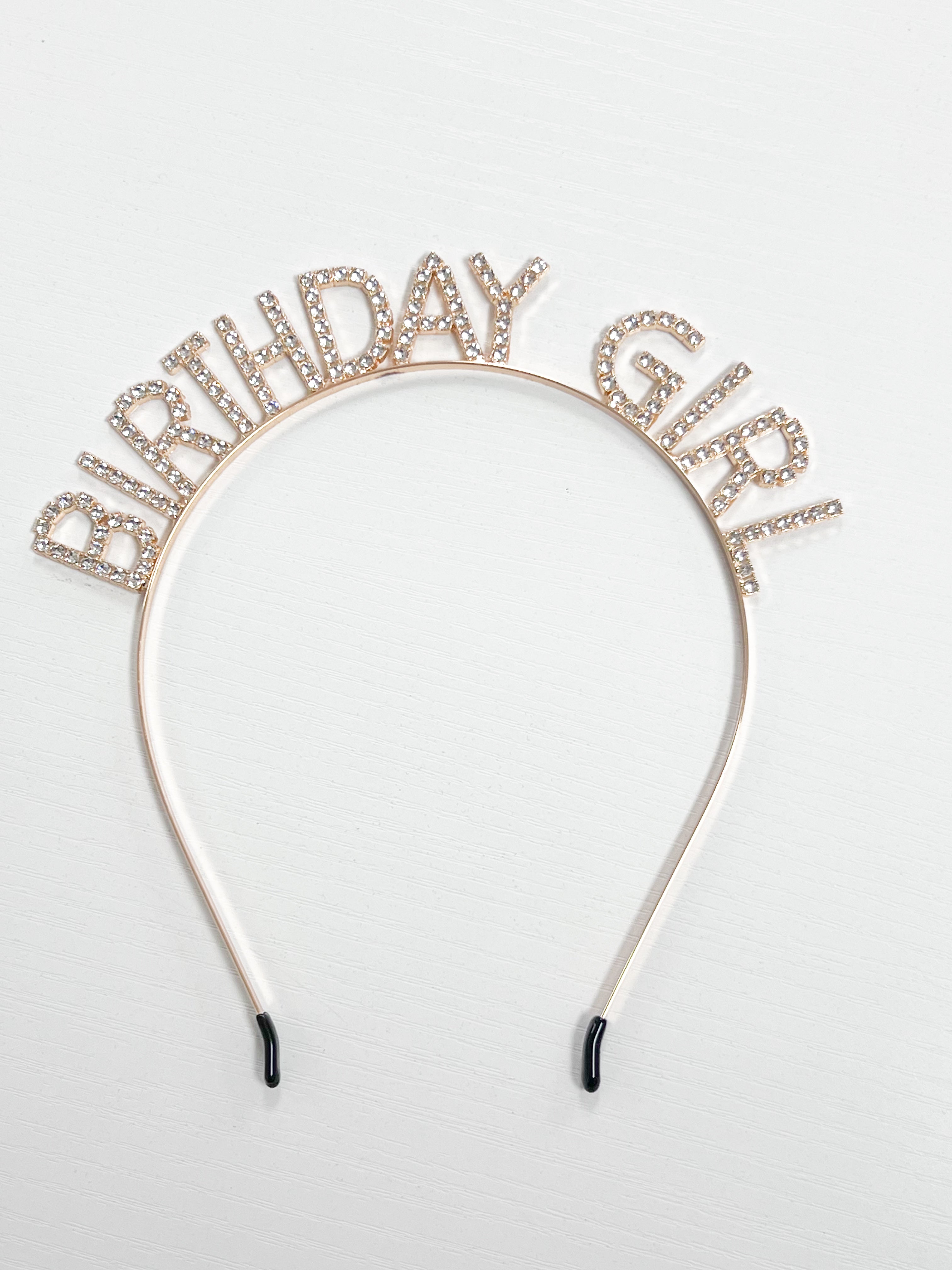 Rhinestone Birthday Girl Headband (Gold)