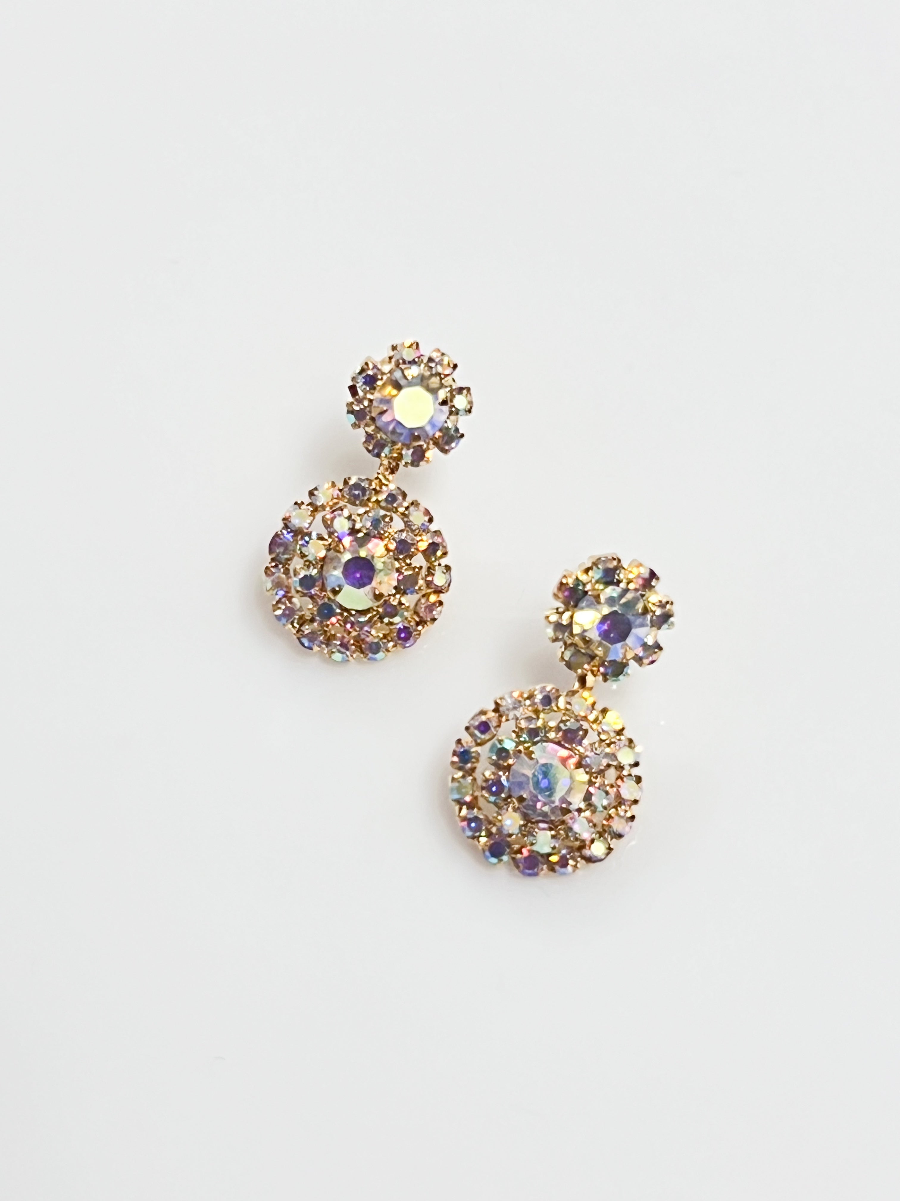 Taylor - AB Rhinestone Statement Earrings (Gold)