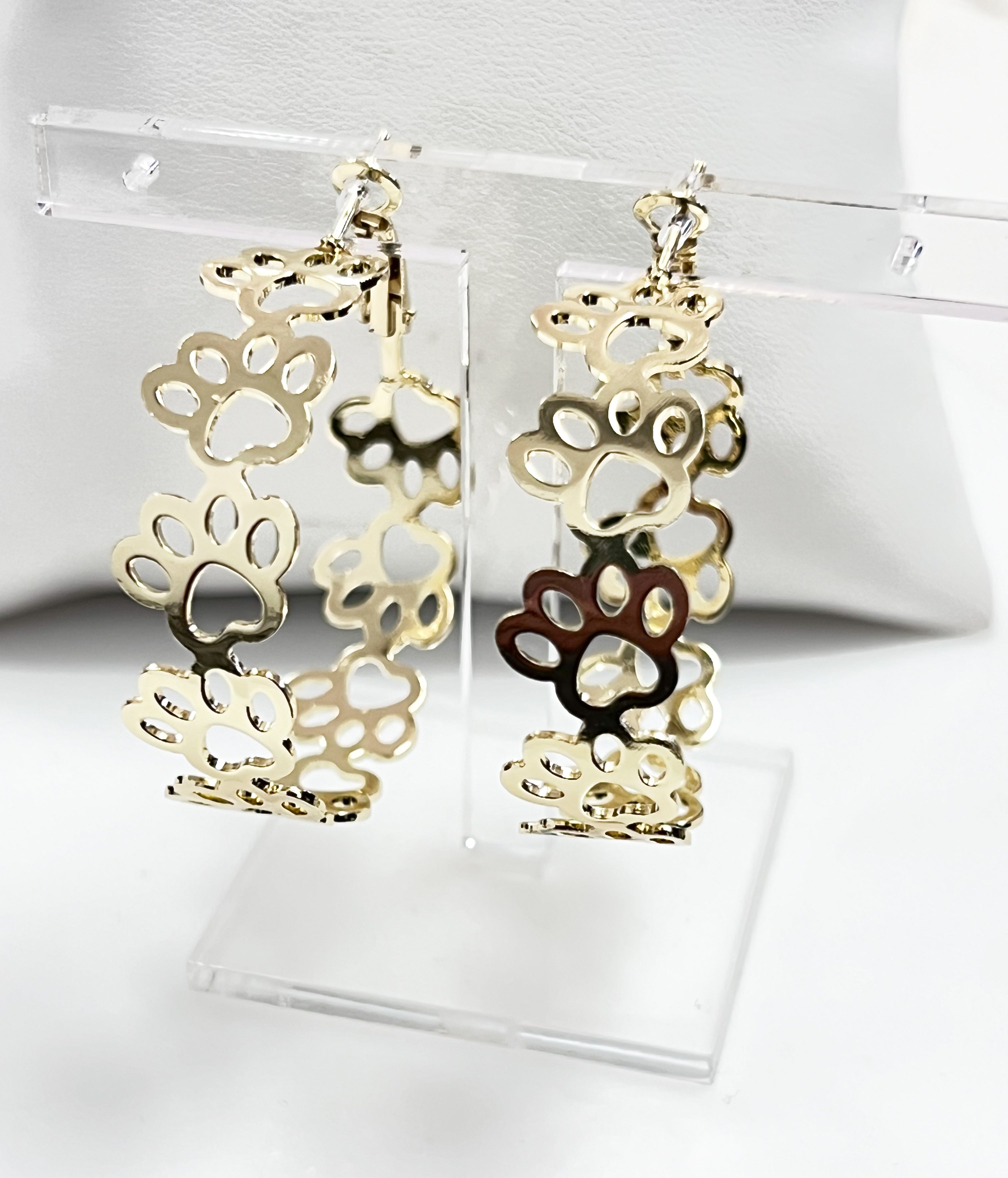 Sammi - Paw Print Hoop Earrings