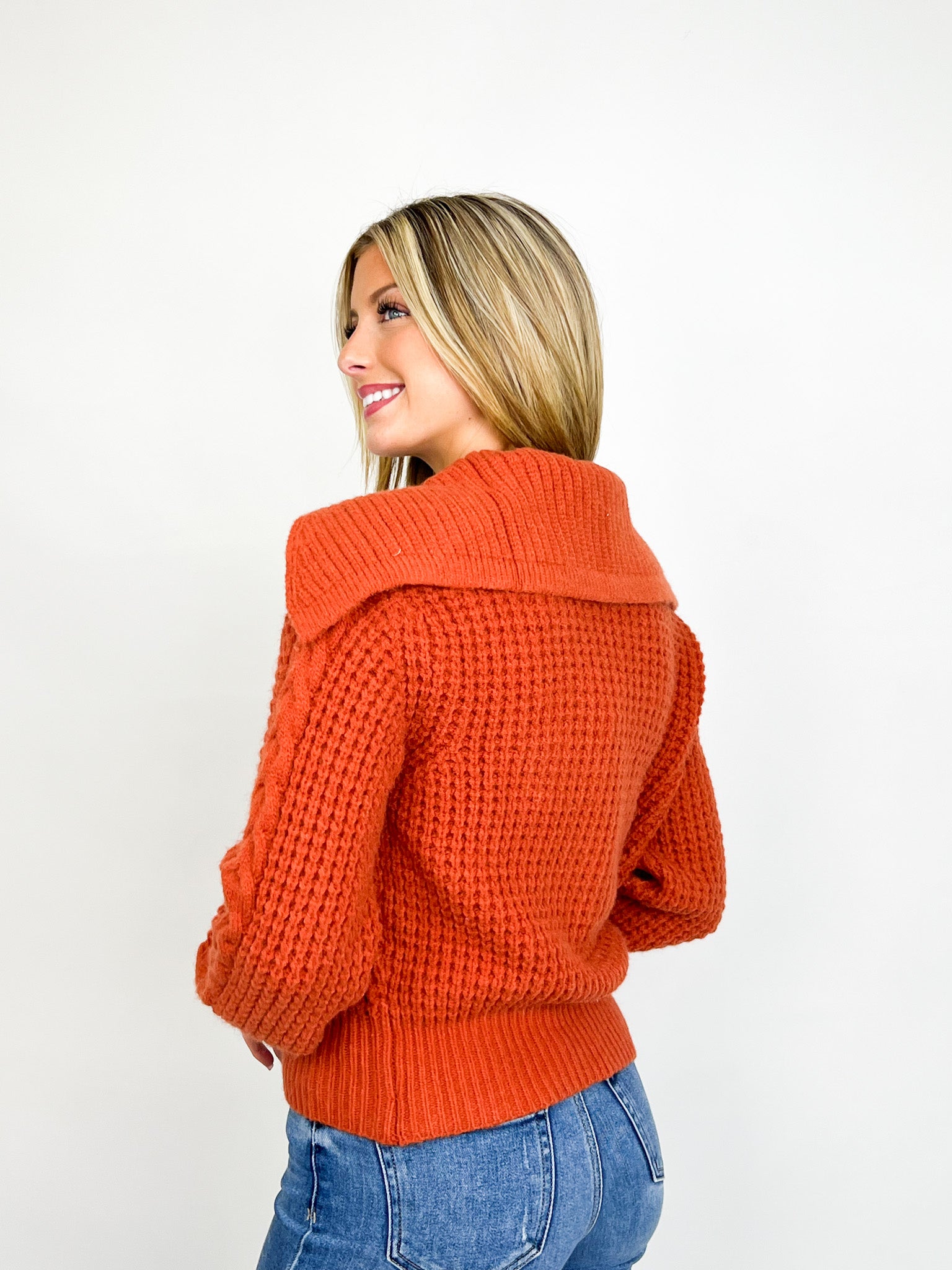 Laurie - Cable Knit Zipper Cardigan