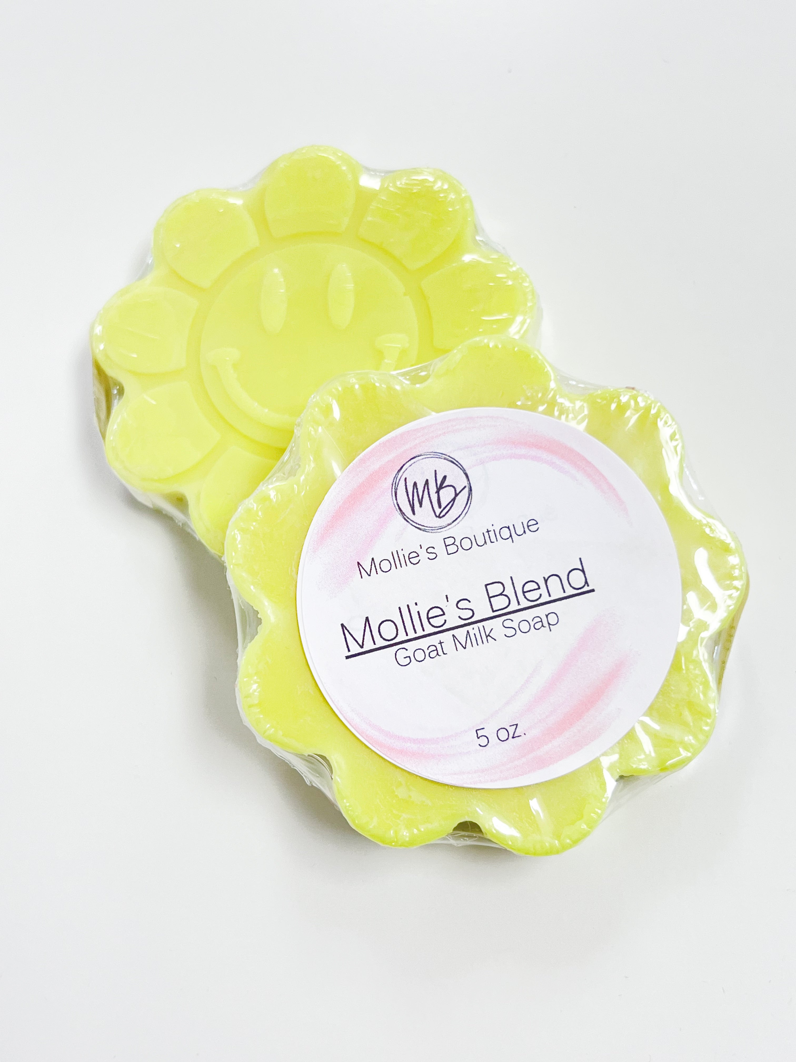 Smiley Face Flower Goat Milk Bar Soap - Mollie's Blend