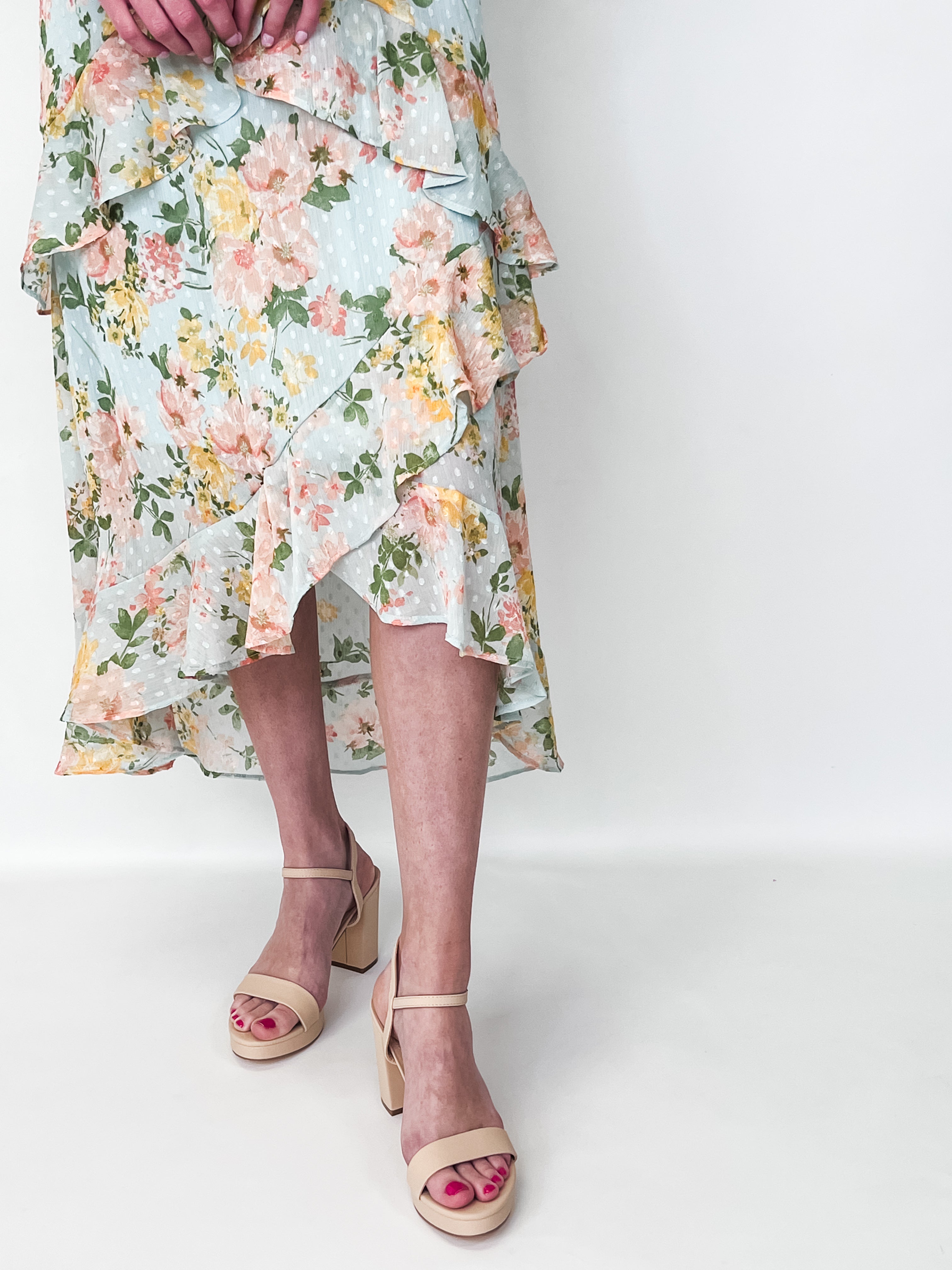 Naomi - Floral Ruffle Midi Dress