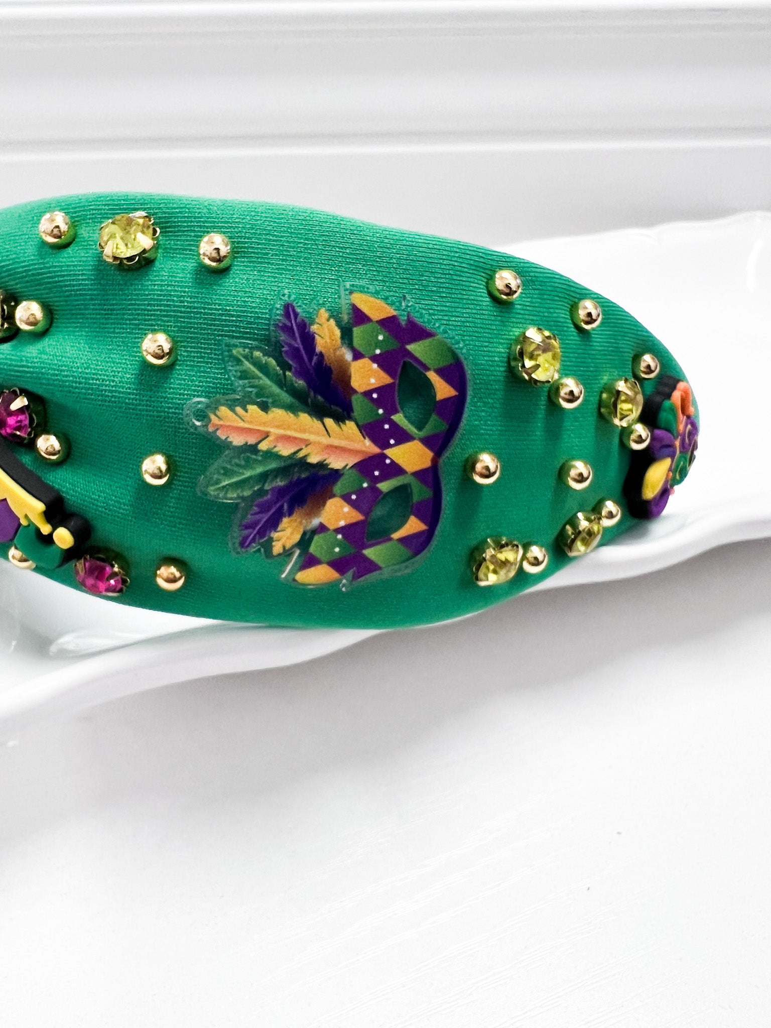 Emersyn - Mardi Gras Rhinestone Headband (Green)