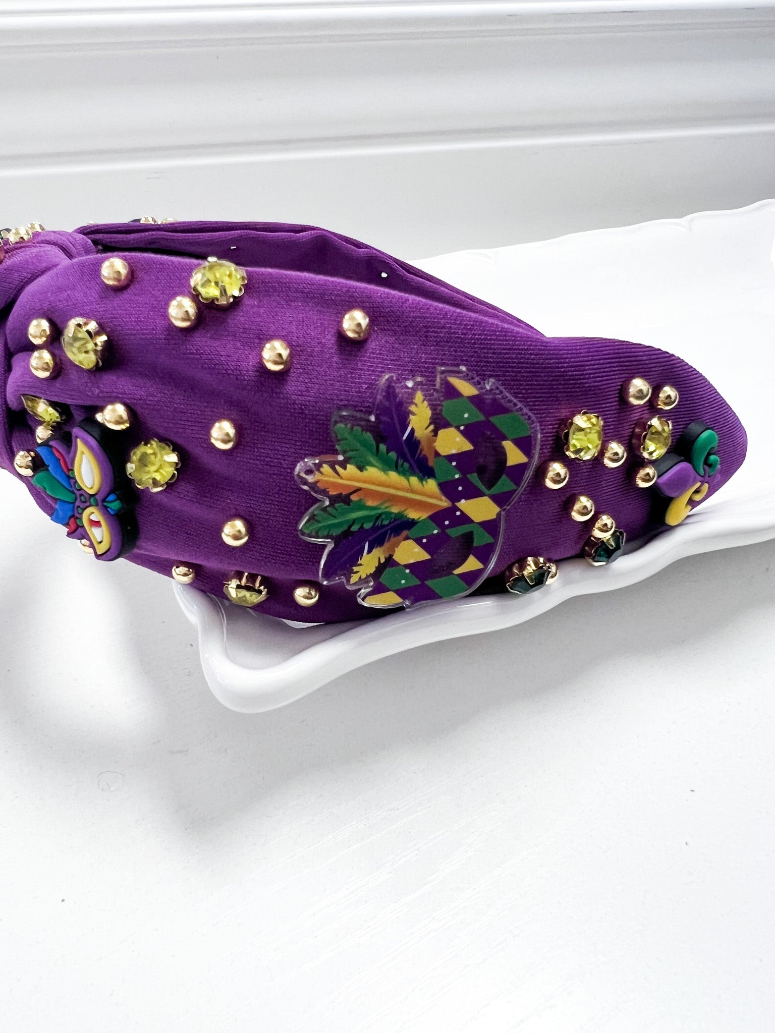 Emersyn - Mardi Gras Rhinestone Headband (Purple)