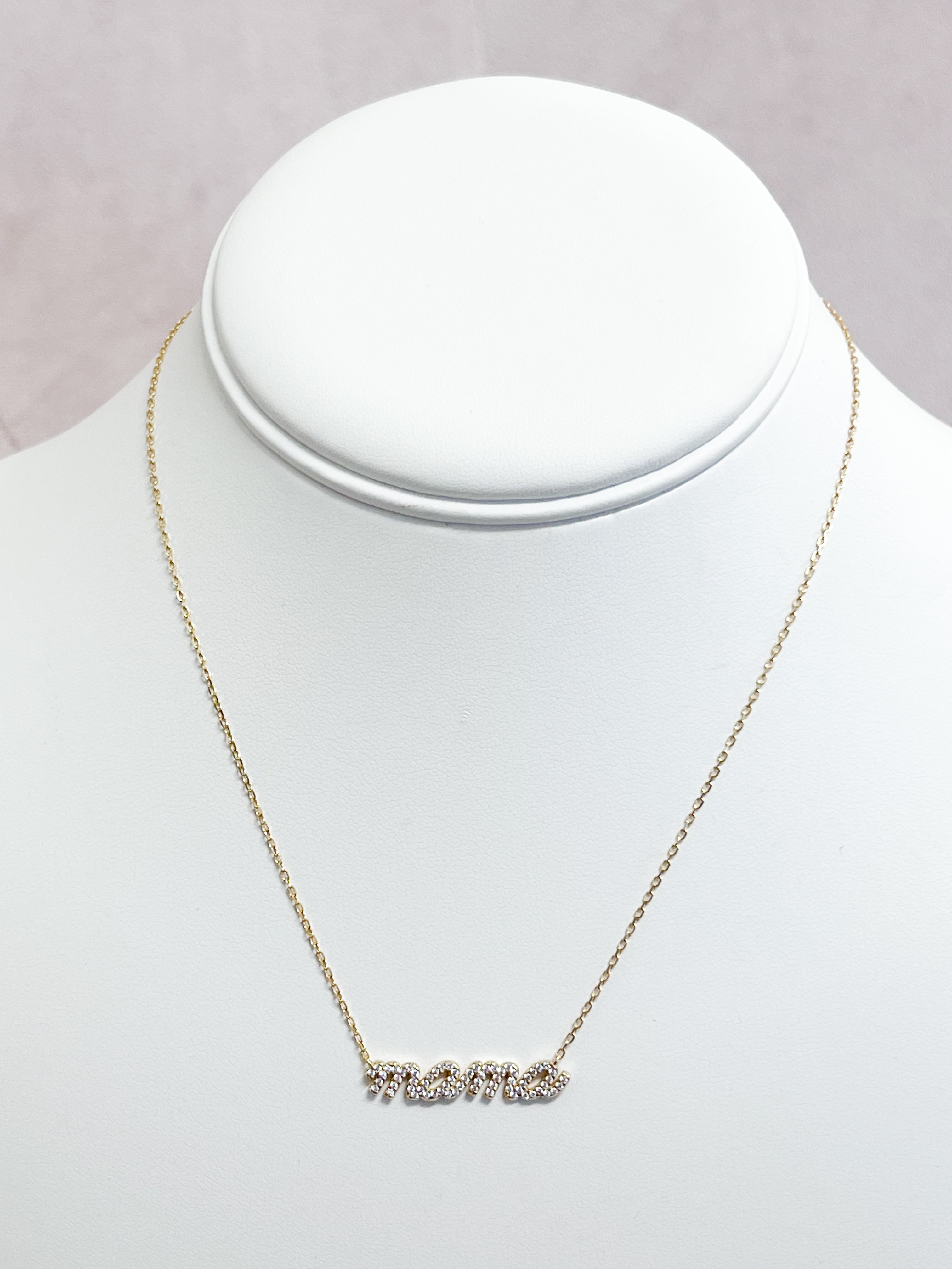 Lydia - Rhinestone MAMA Necklace