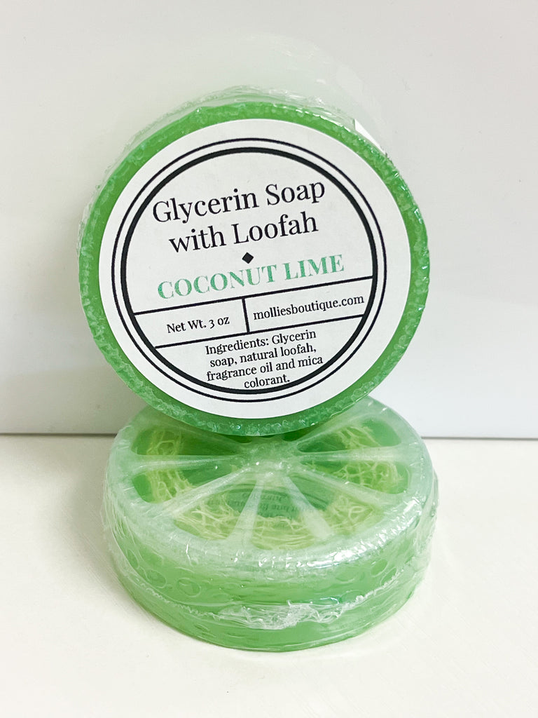 Glycerin Soap w/ Loofah - Coconut Lime