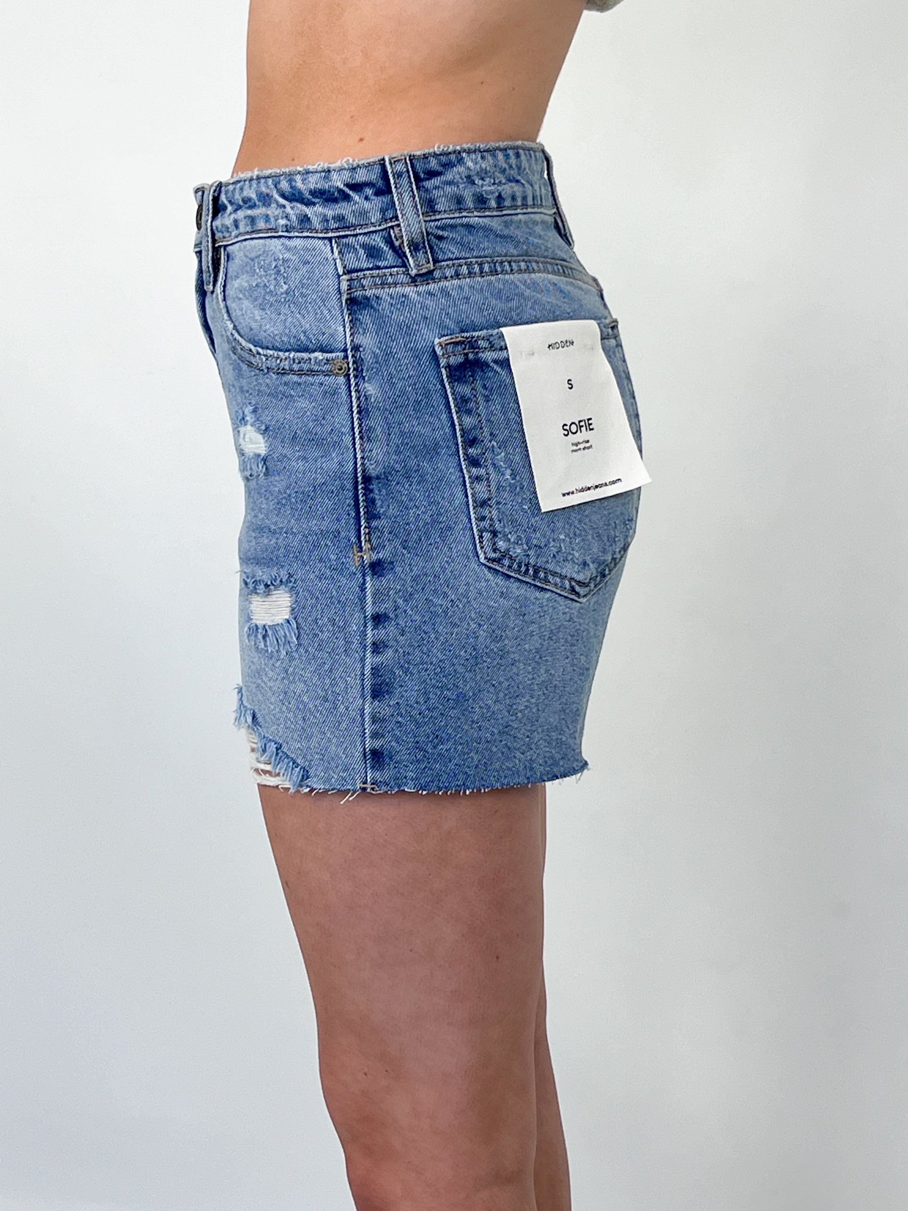 Sofie - Medium Wash Denim Shorts