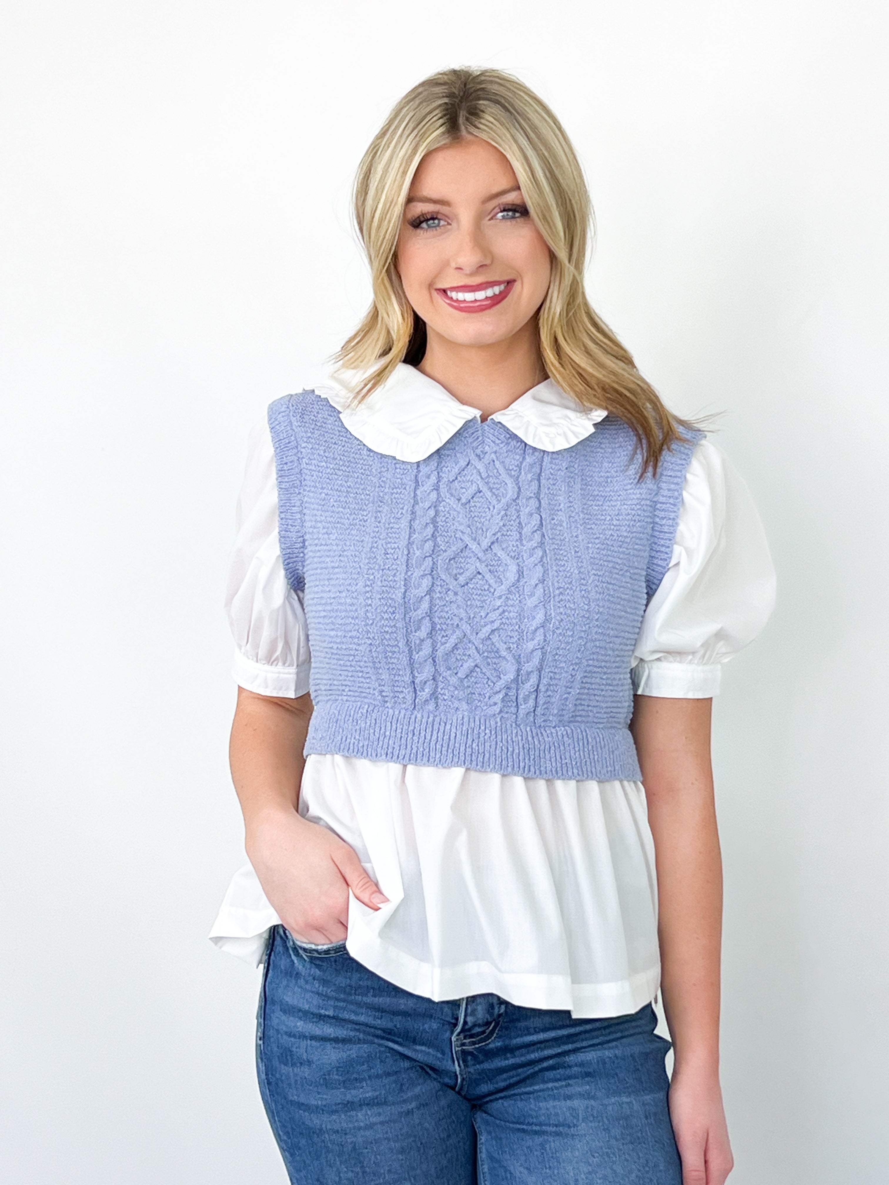 Trinity - Layered Sweater Vest Top