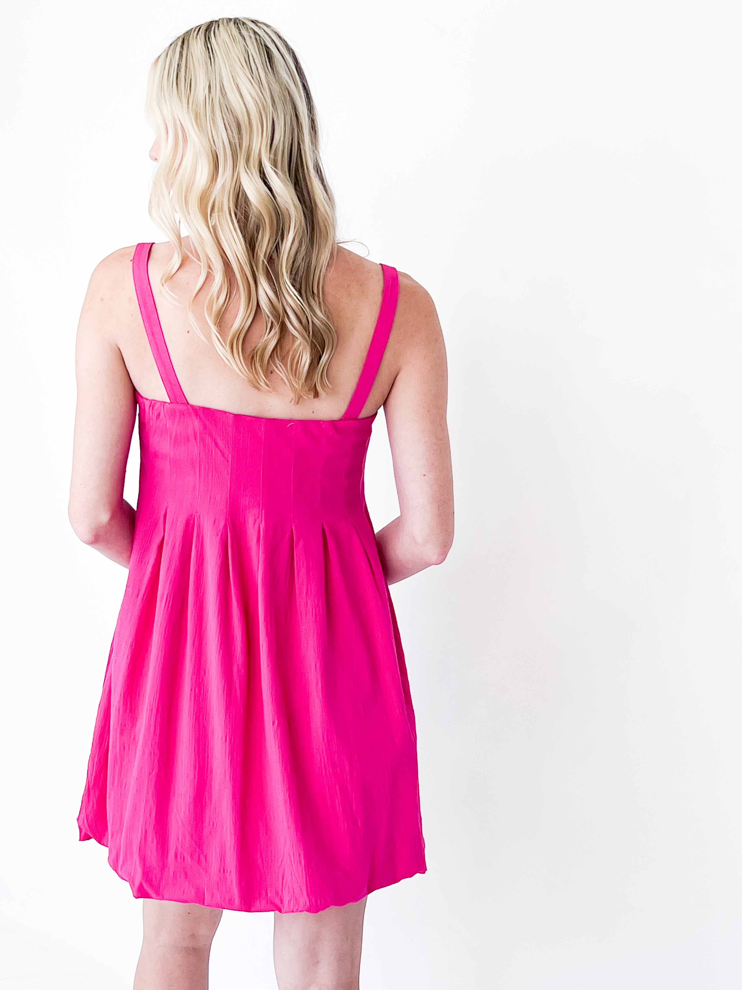 Kelsey - Pleated Balloon Mini Dress