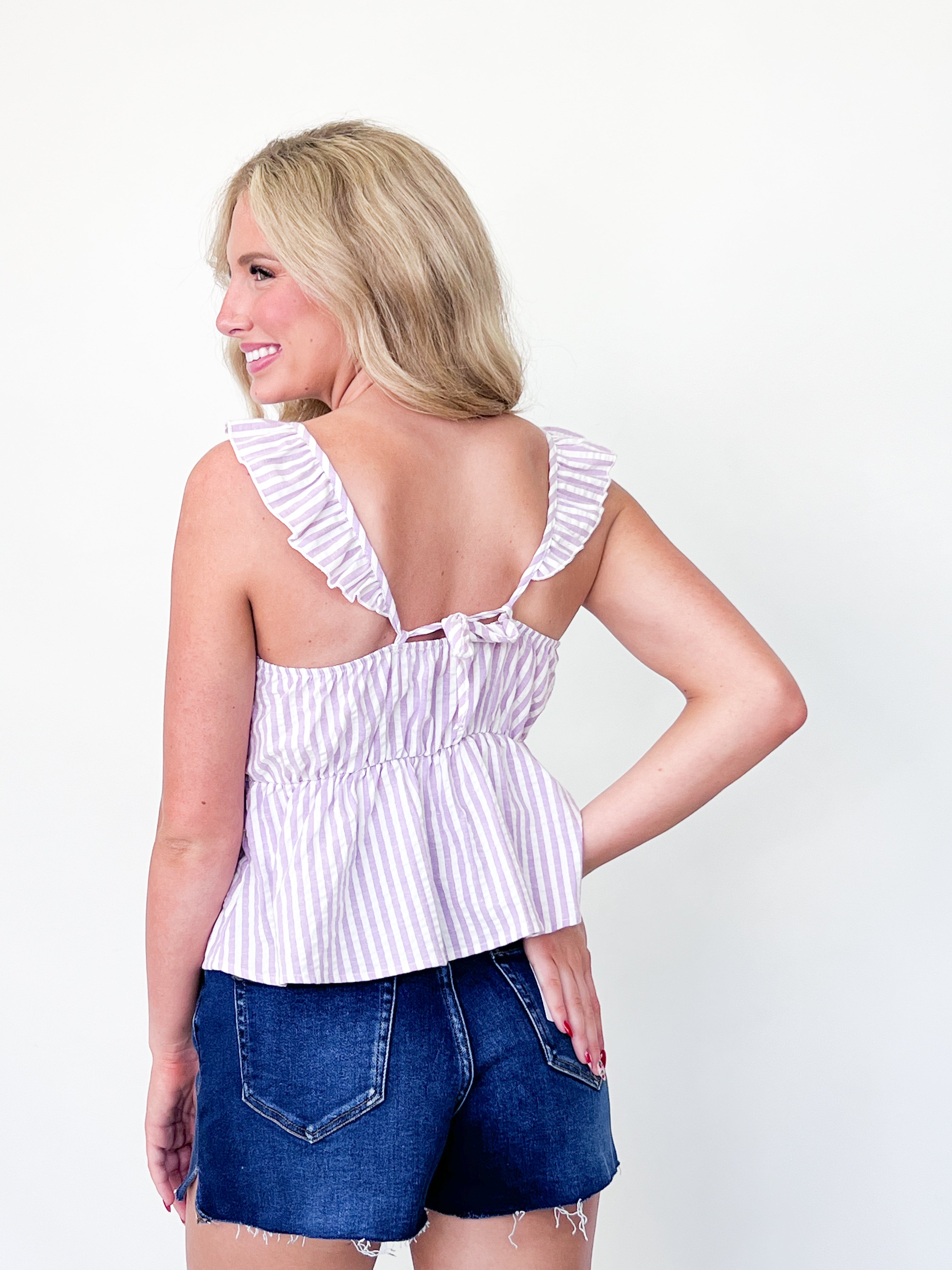 Dawn - Lavender Seersucker Top