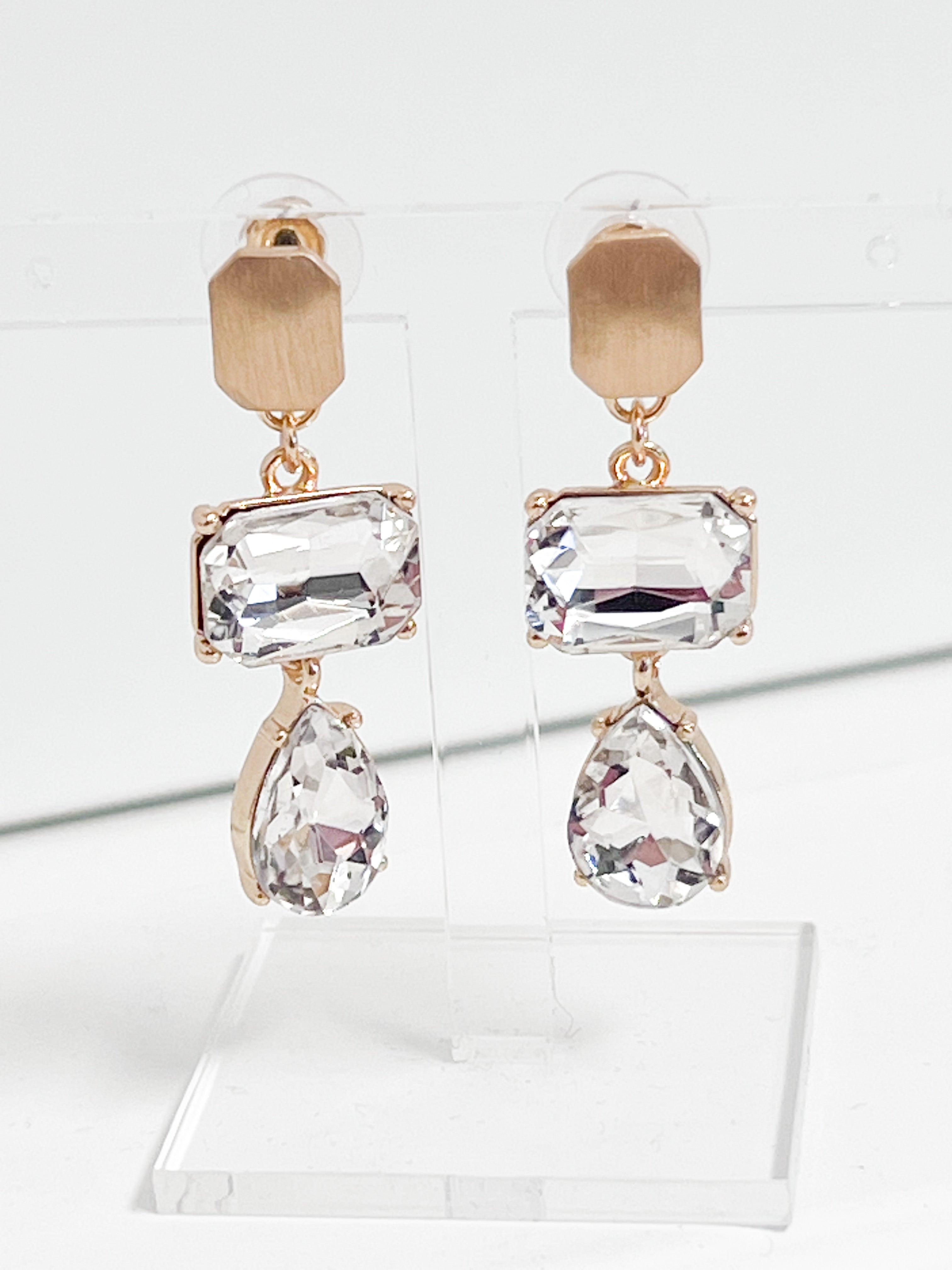 Bella - Rhinestone Statement Earrings