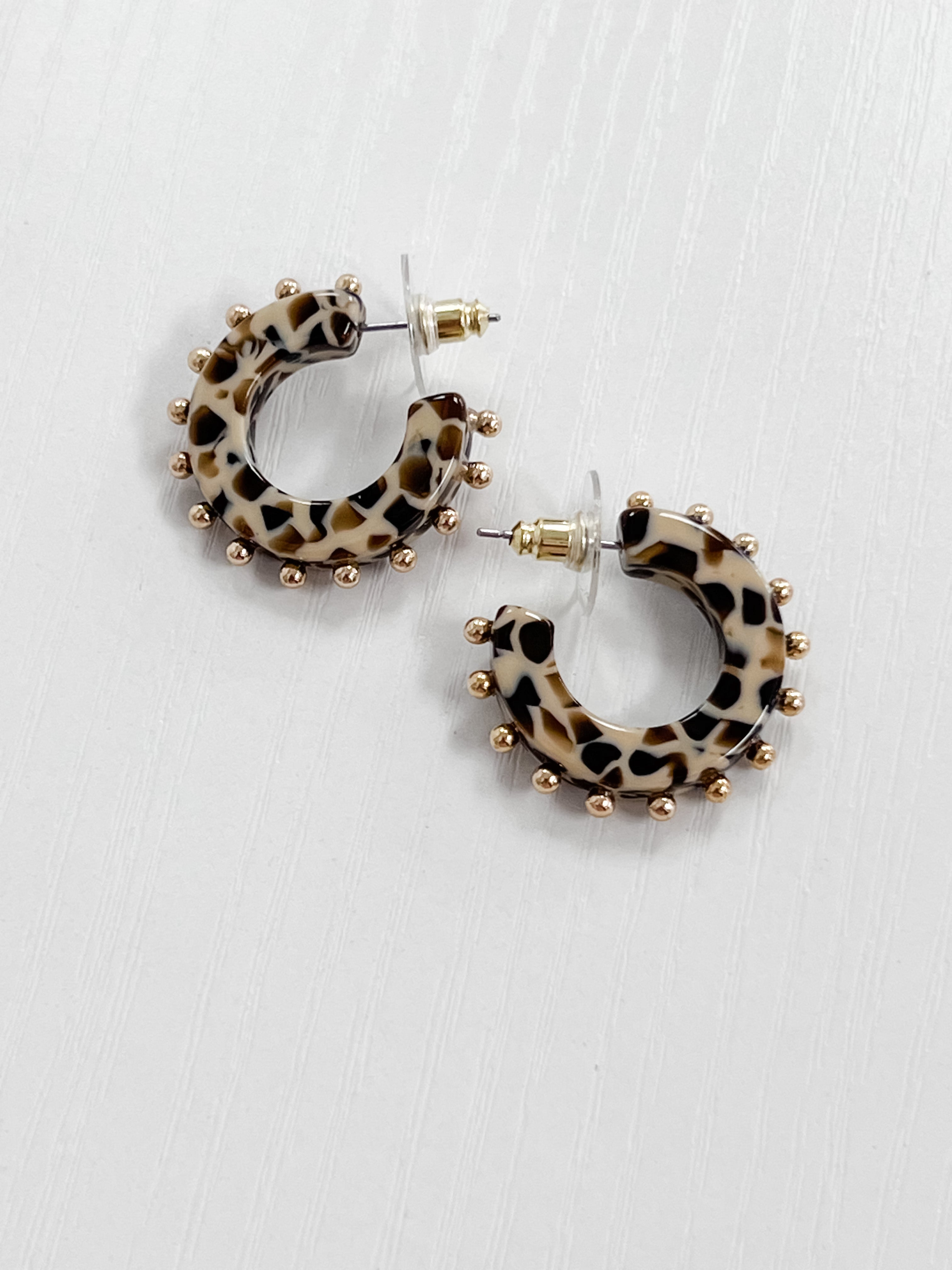 Andi - Acrylic Hoops w/ Gold Details