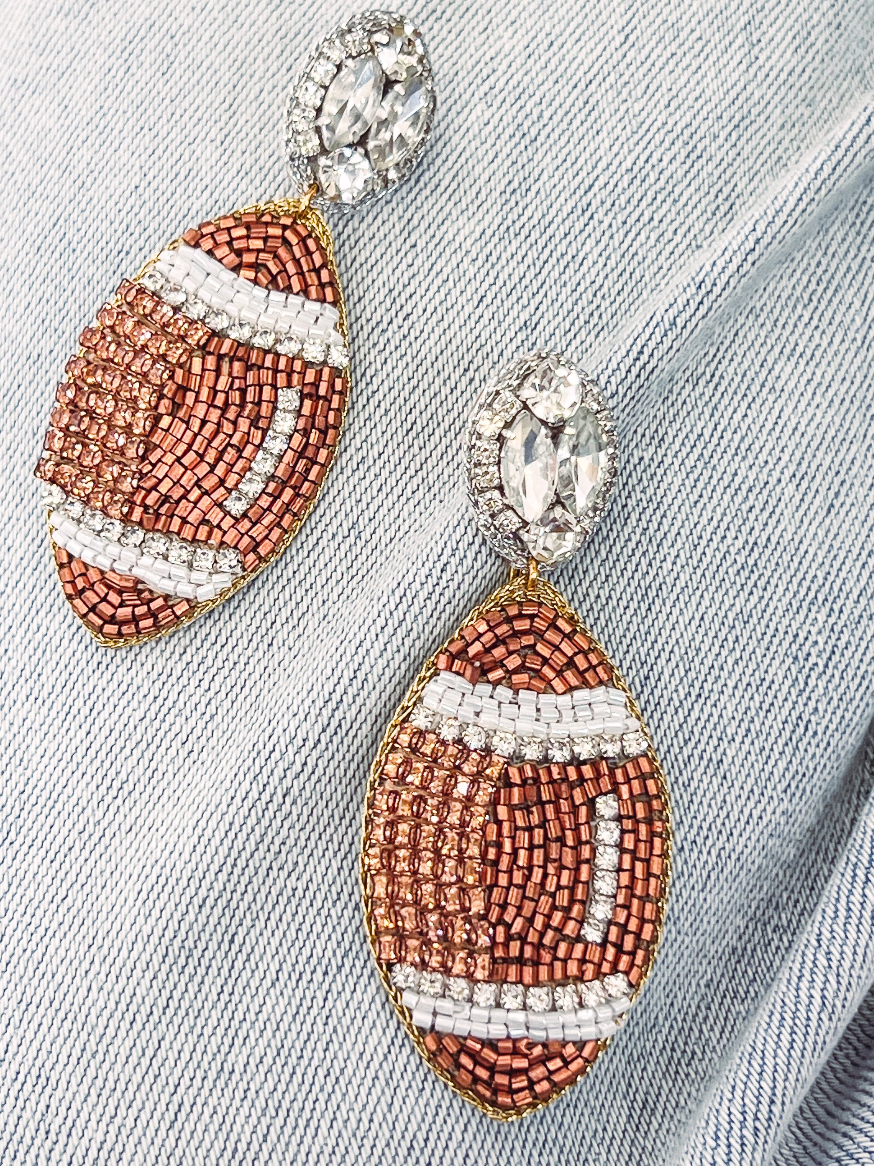 Taylor Shaye Designs - Beaded Football Earrings