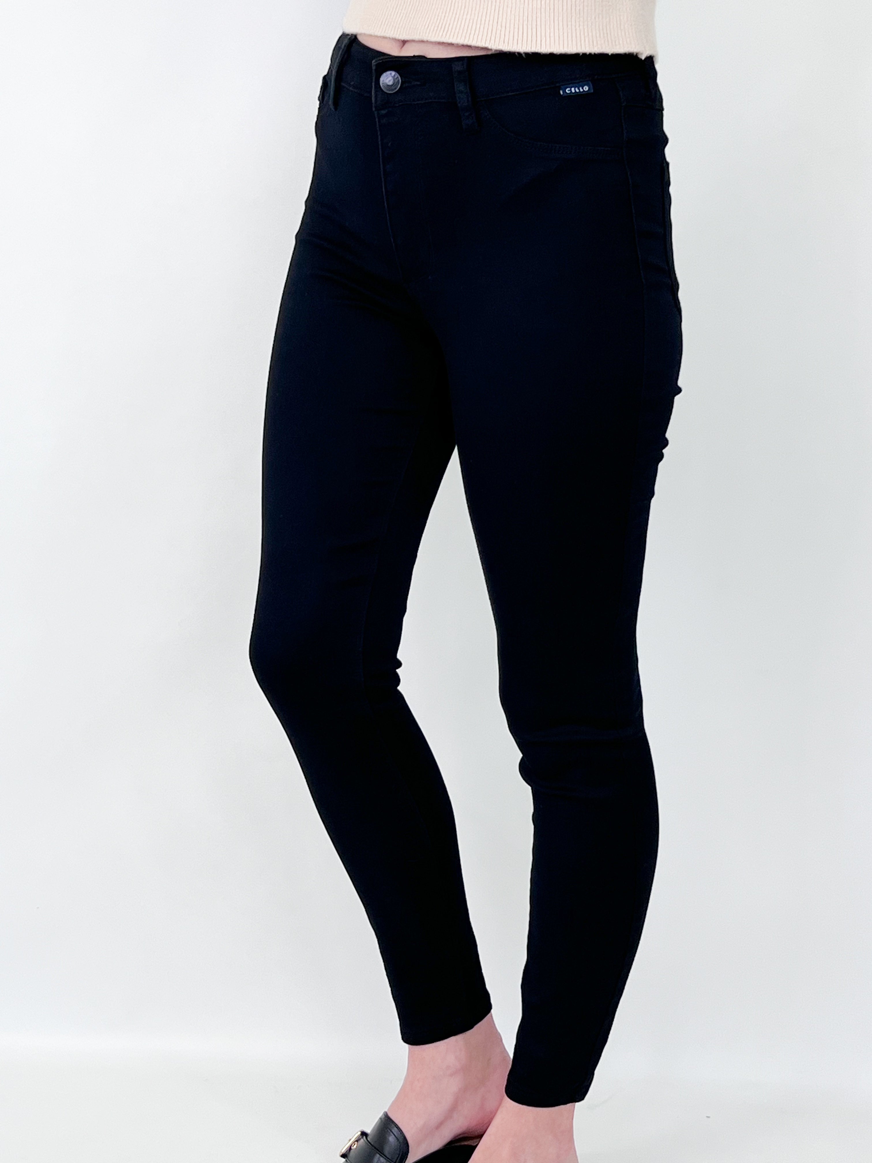 Annie - Black High Rise Super Skinny Jeans