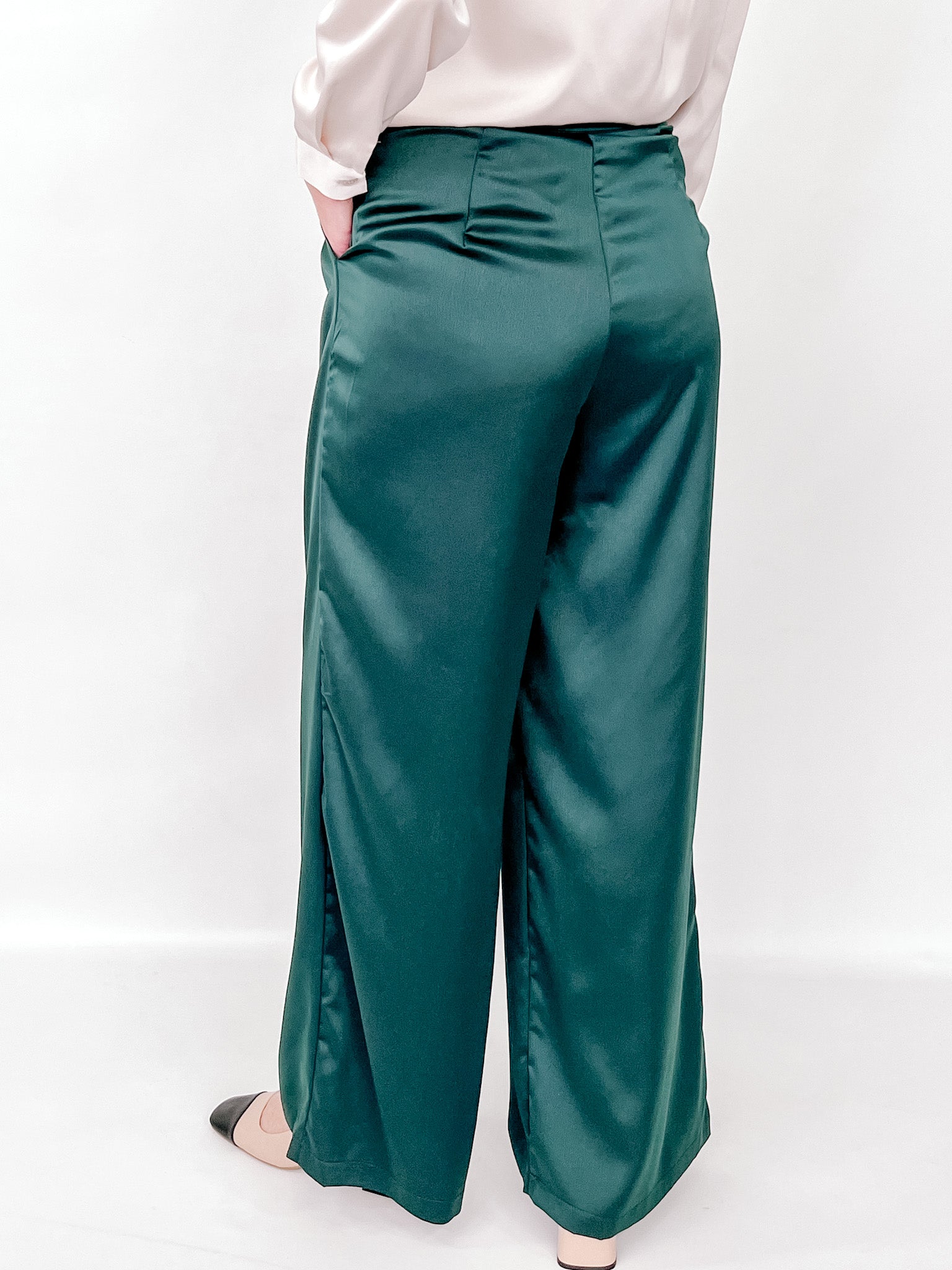 Dolly - Emerald Green Satin Pants