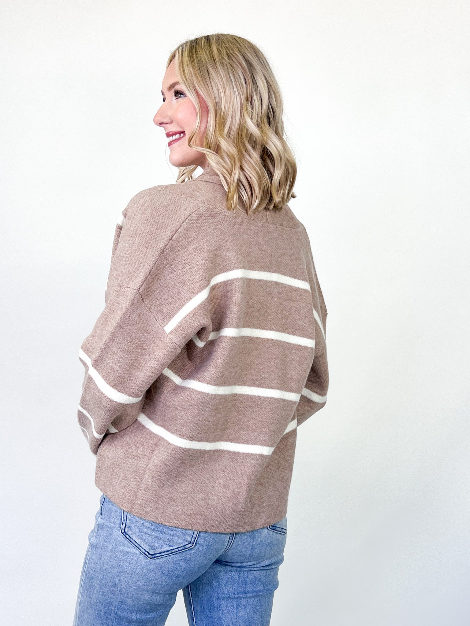 Madeline - Long Sleeve Striped Cardigan