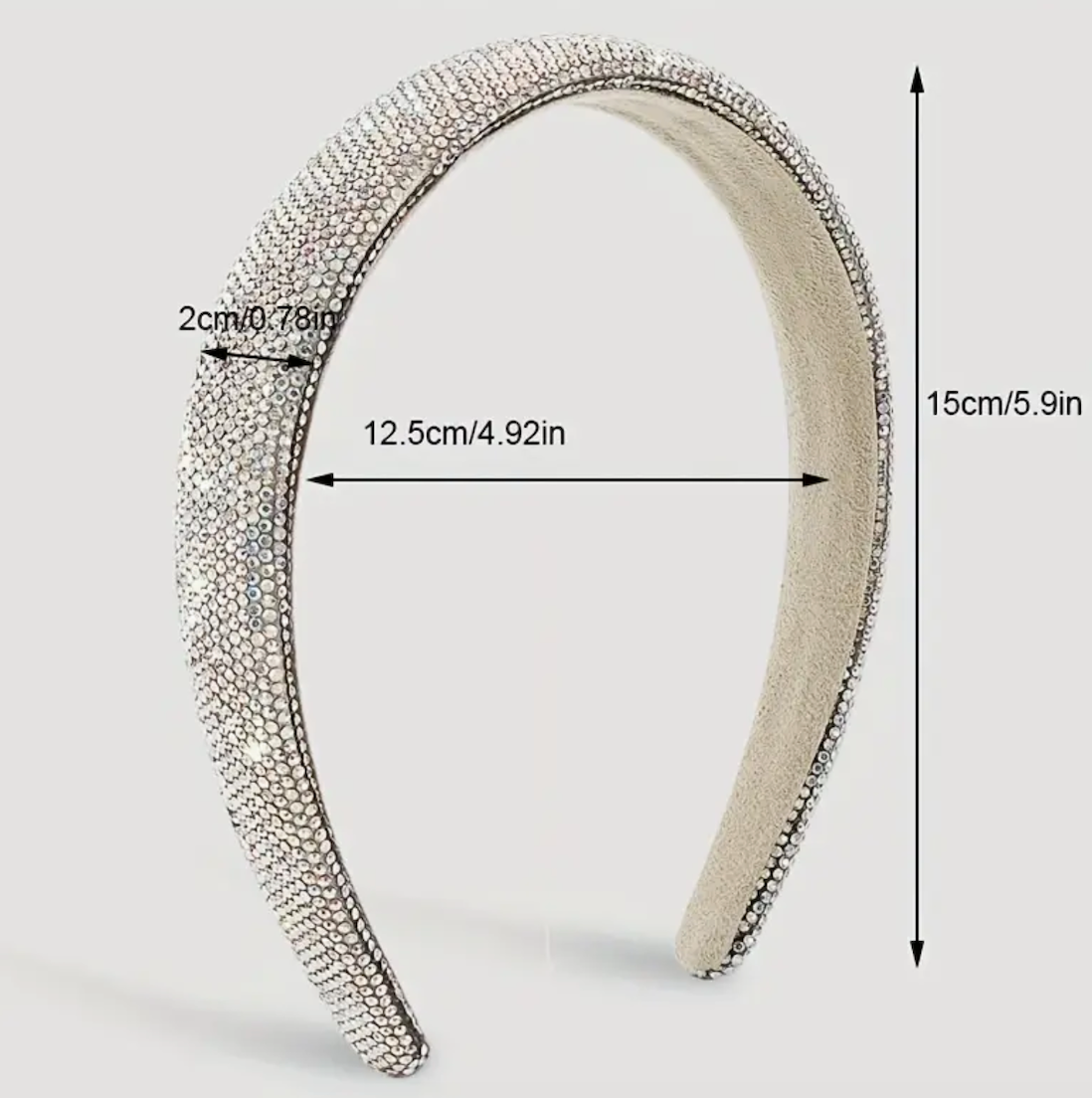 Cassidy - Clear Rhinestone Padded Headbands