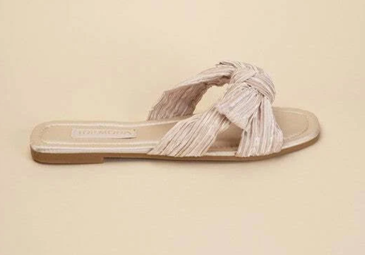 Gemma - Satin Bow Sandals (Cream)