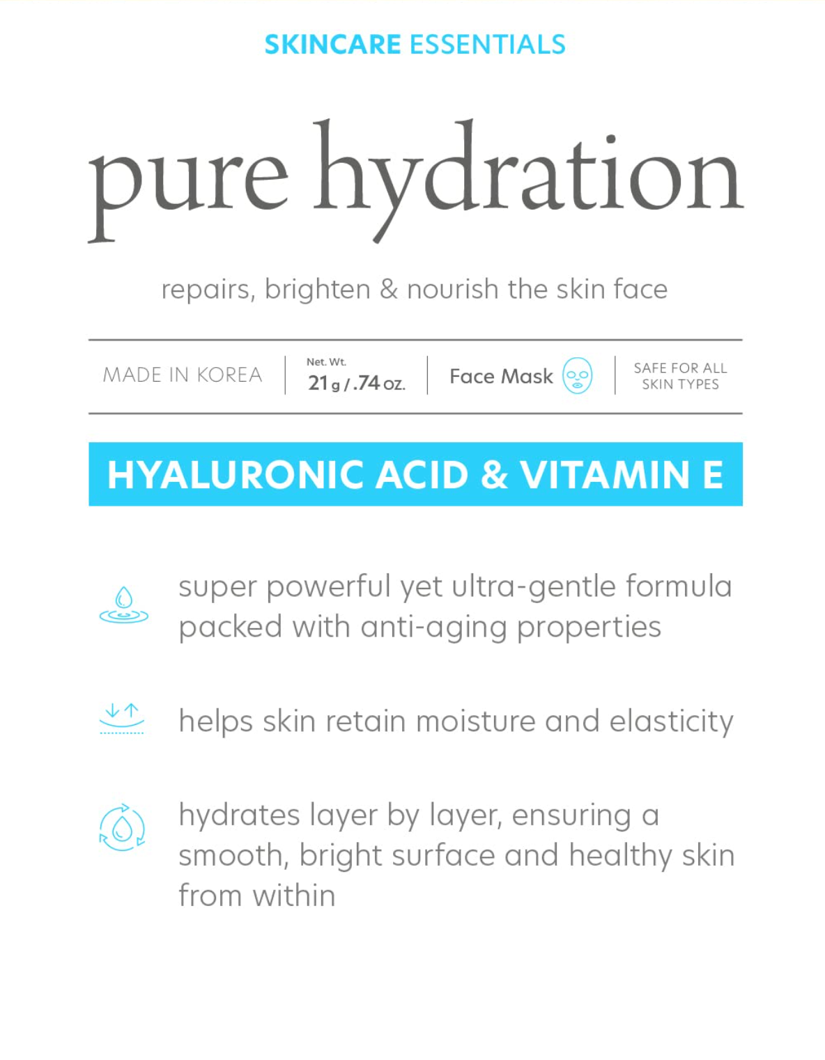Pure Formula - Hydrating Sheet Mask Hyaluronic & Vitamin E