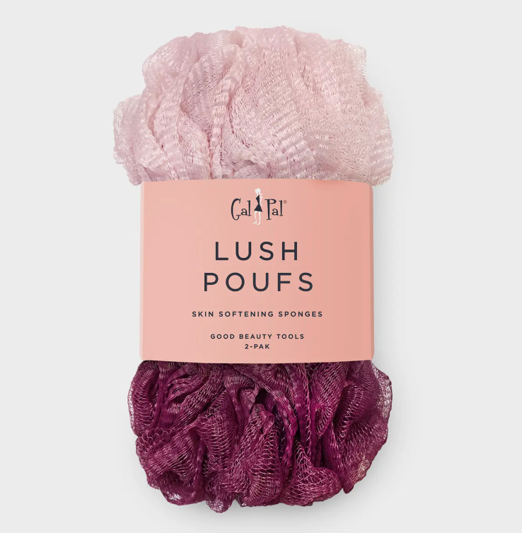 Lush Poufs - Mauve & Maroon Loofah Set