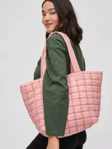 Breakaway Puffer Tote Bag - Pastel Pink