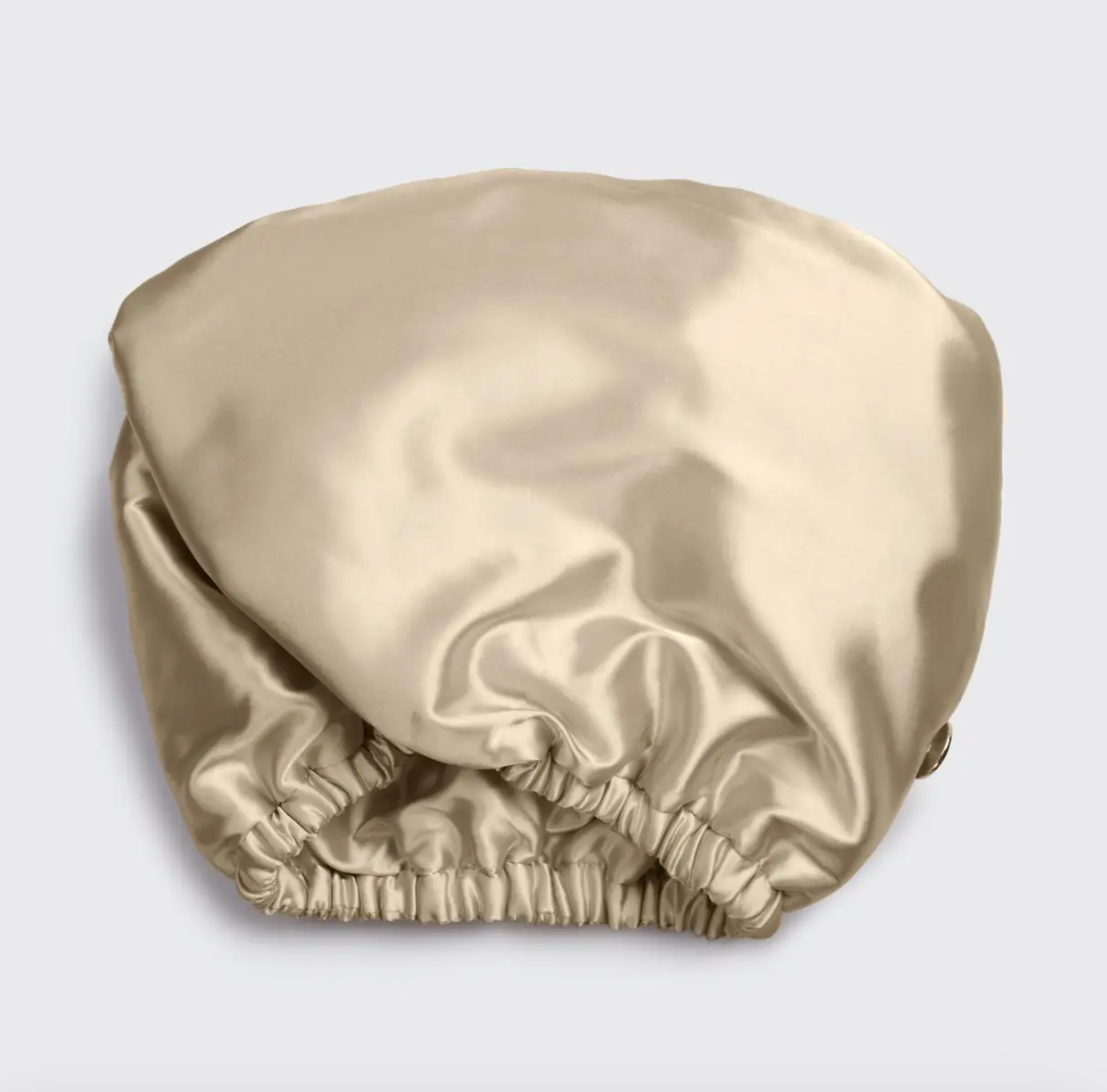 Satin-Wrapped Hair Towel - Champagne