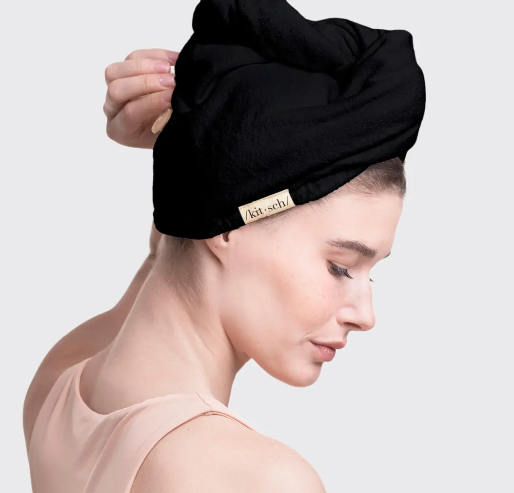 Kitsch - Quick Dry Hair Towel - Eco Black