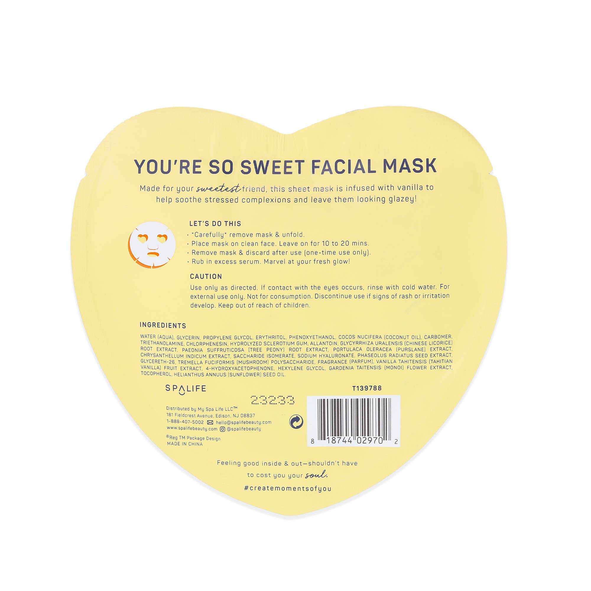 Valentines' Day You're So Sweet Vanilla Infused Sheet Mask