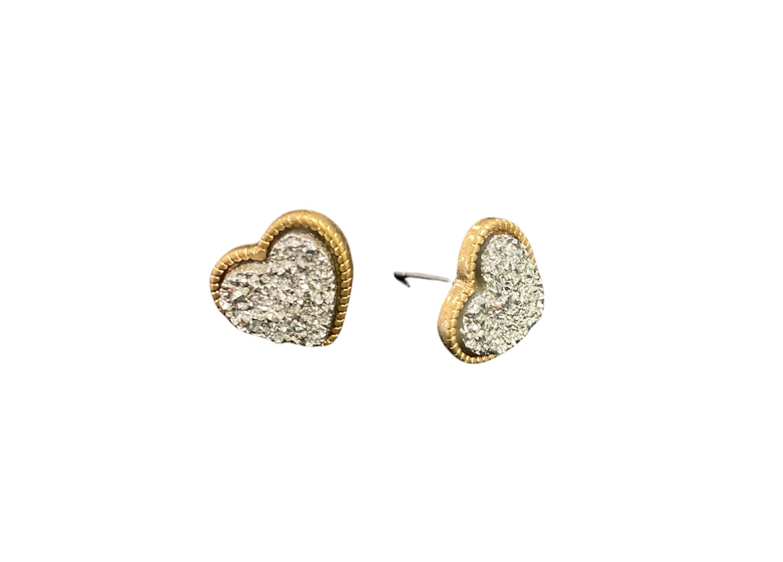 Heart Shaped Druzy Earrings