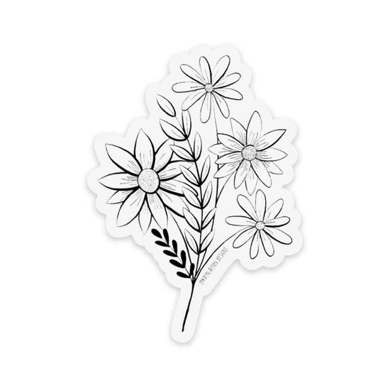 Clear Floral Vinyl Sticker