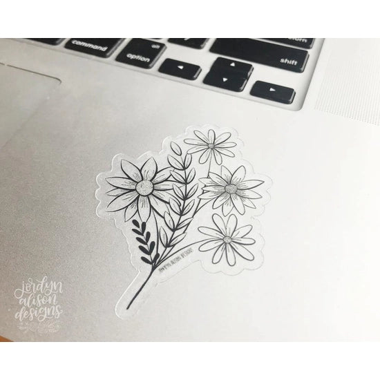 Clear Floral Vinyl Sticker