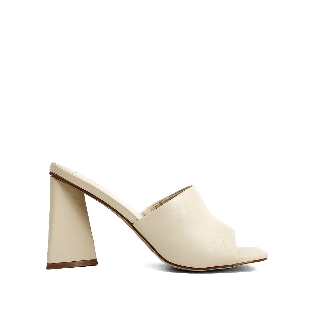 Felicia - Cream Triangle Block Heel