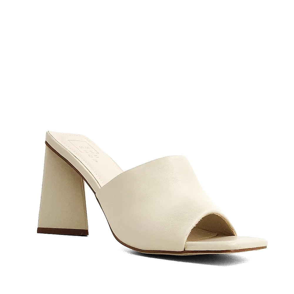 Felicia - Cream Triangle Block Heel