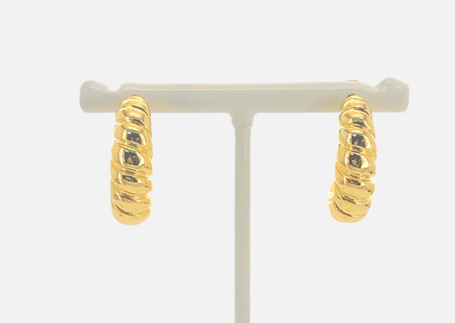 Kallie - Gold Twisted Hoop Earrings