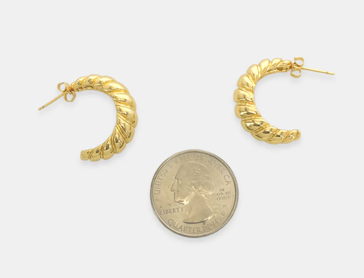 Kallie - Gold Twisted Hoop Earrings