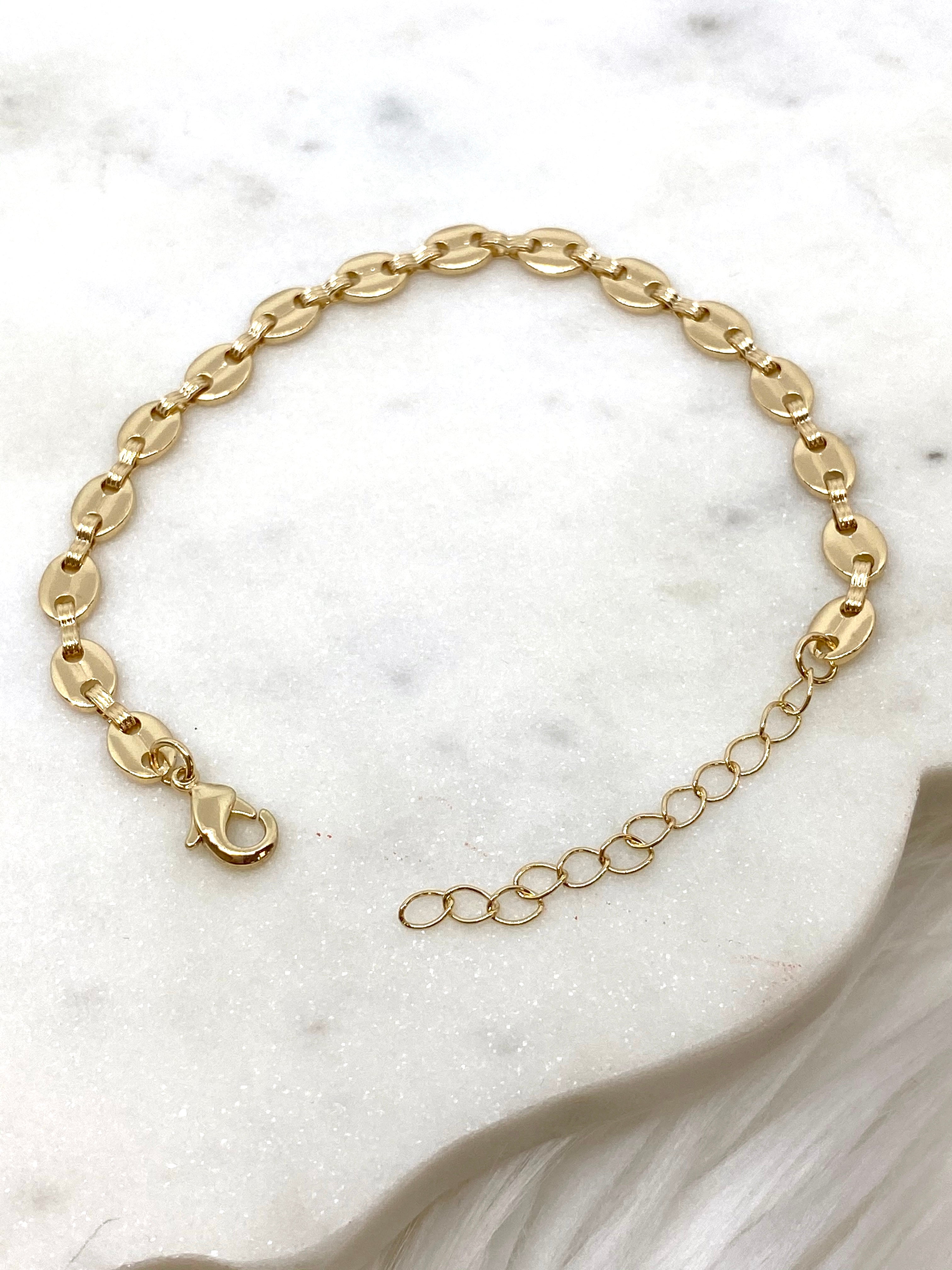 Kenzie Gold Oval Disc Link Bracelet