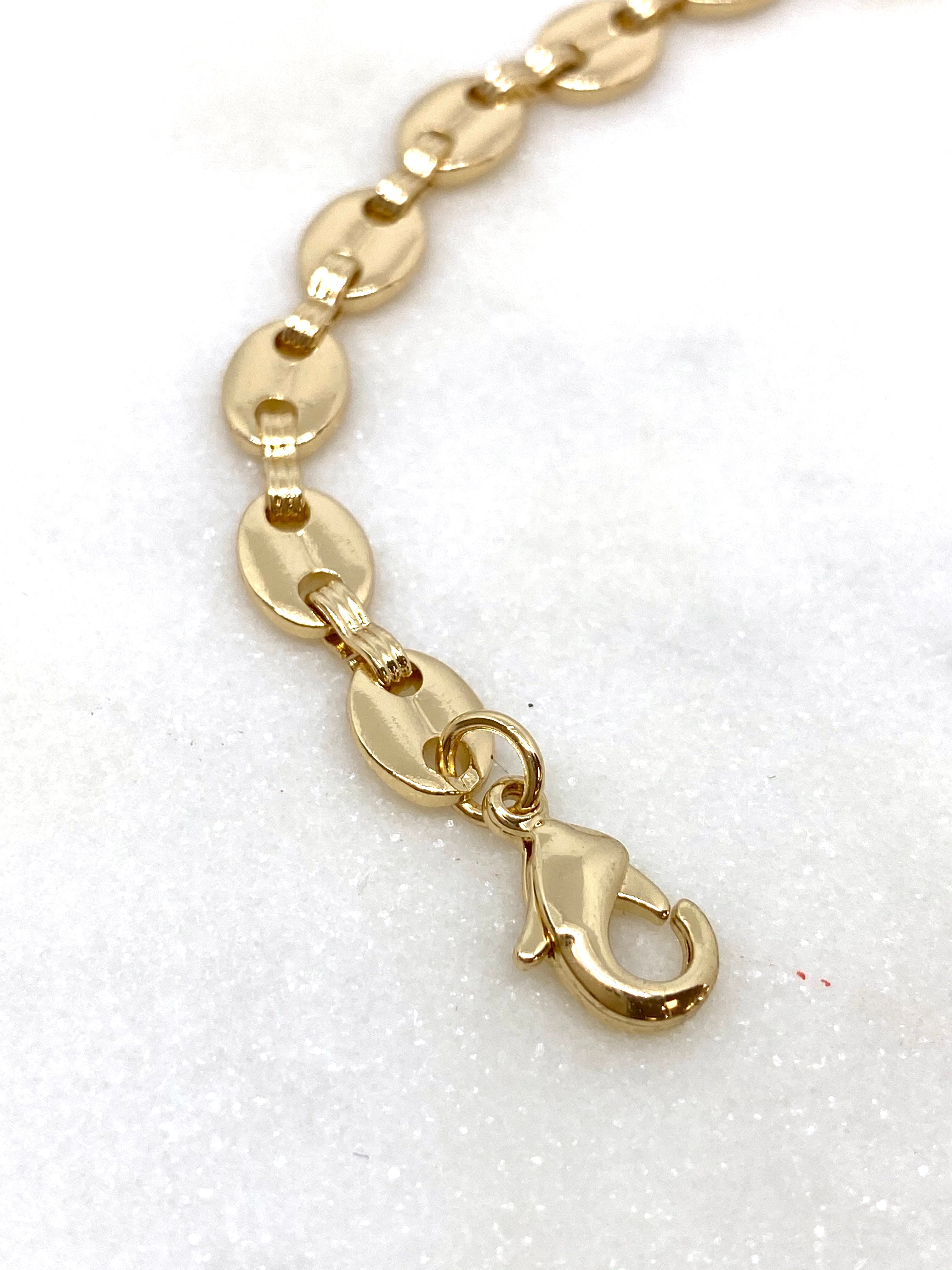 Kenzie Gold Oval Disc Link Bracelet