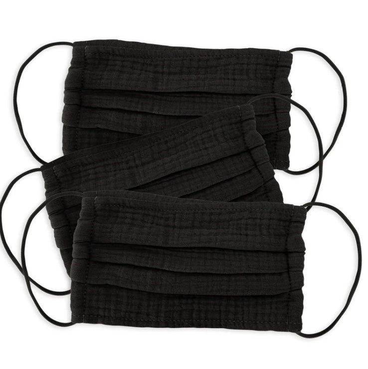 Cotton Face Mask 3pc Set - Black