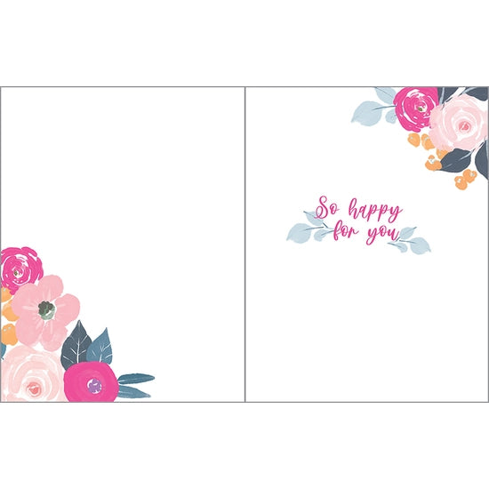 Congratulations Card - Magenta Roses